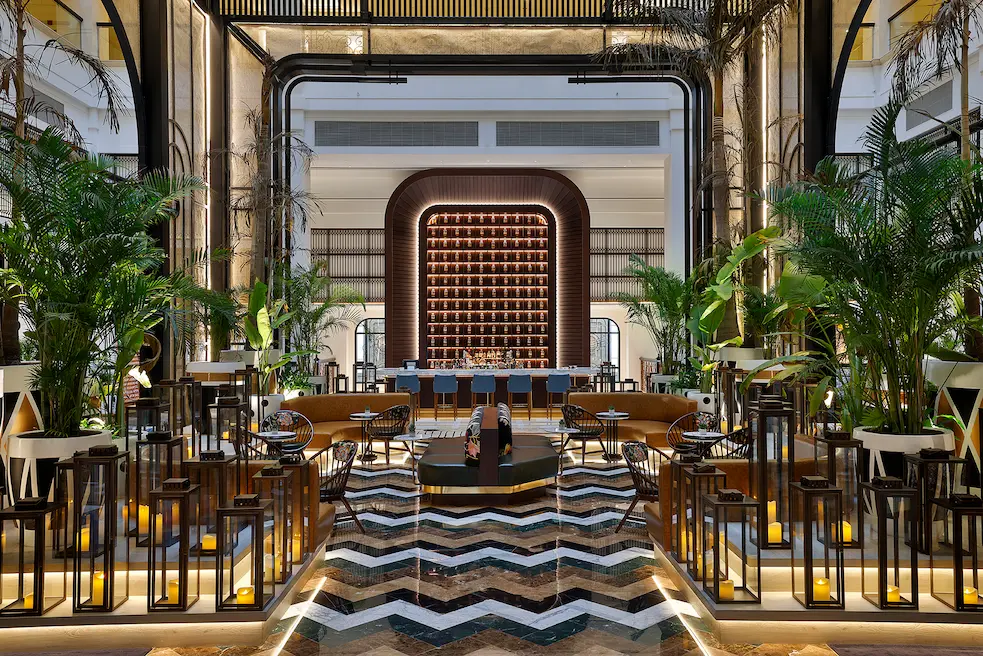 spacious westin dubai mina seyahi lobby with contemporary design, seating areas, and welcoming reception