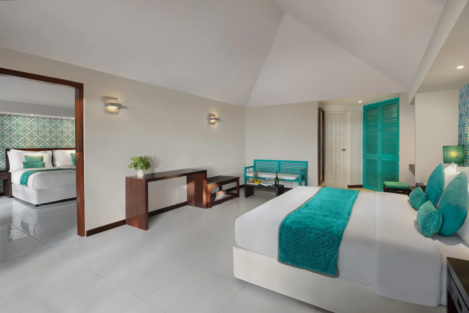 family beach villa comfortable indoor setting at adaaran select hudhuranfushi maldives
