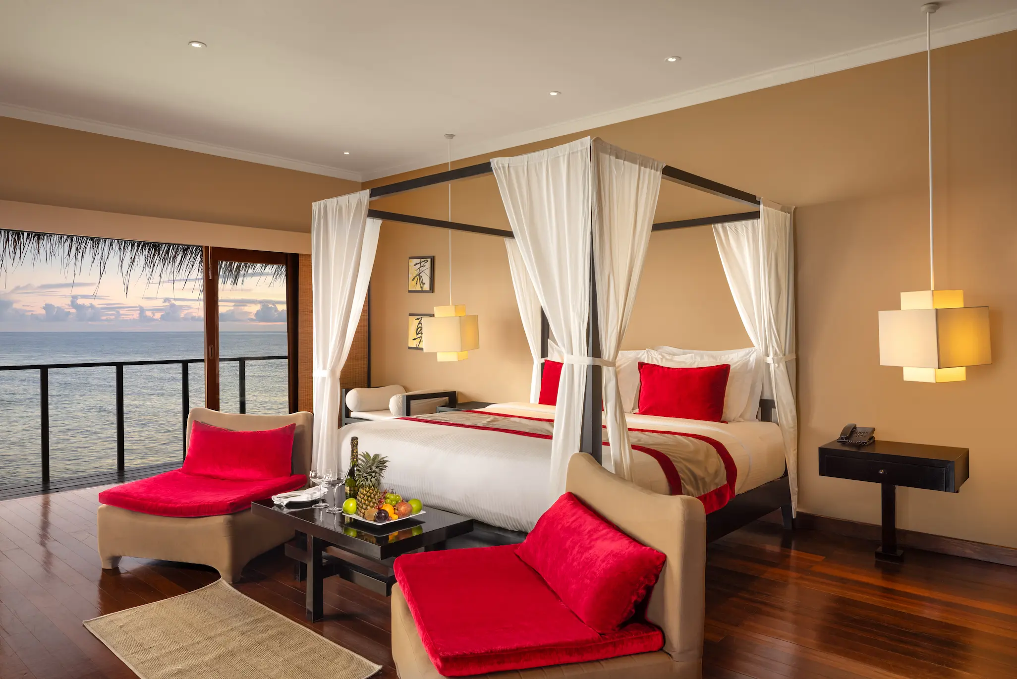 sunrise ocean villa coastal interior space at adaaran select hudhuranfushi maldives