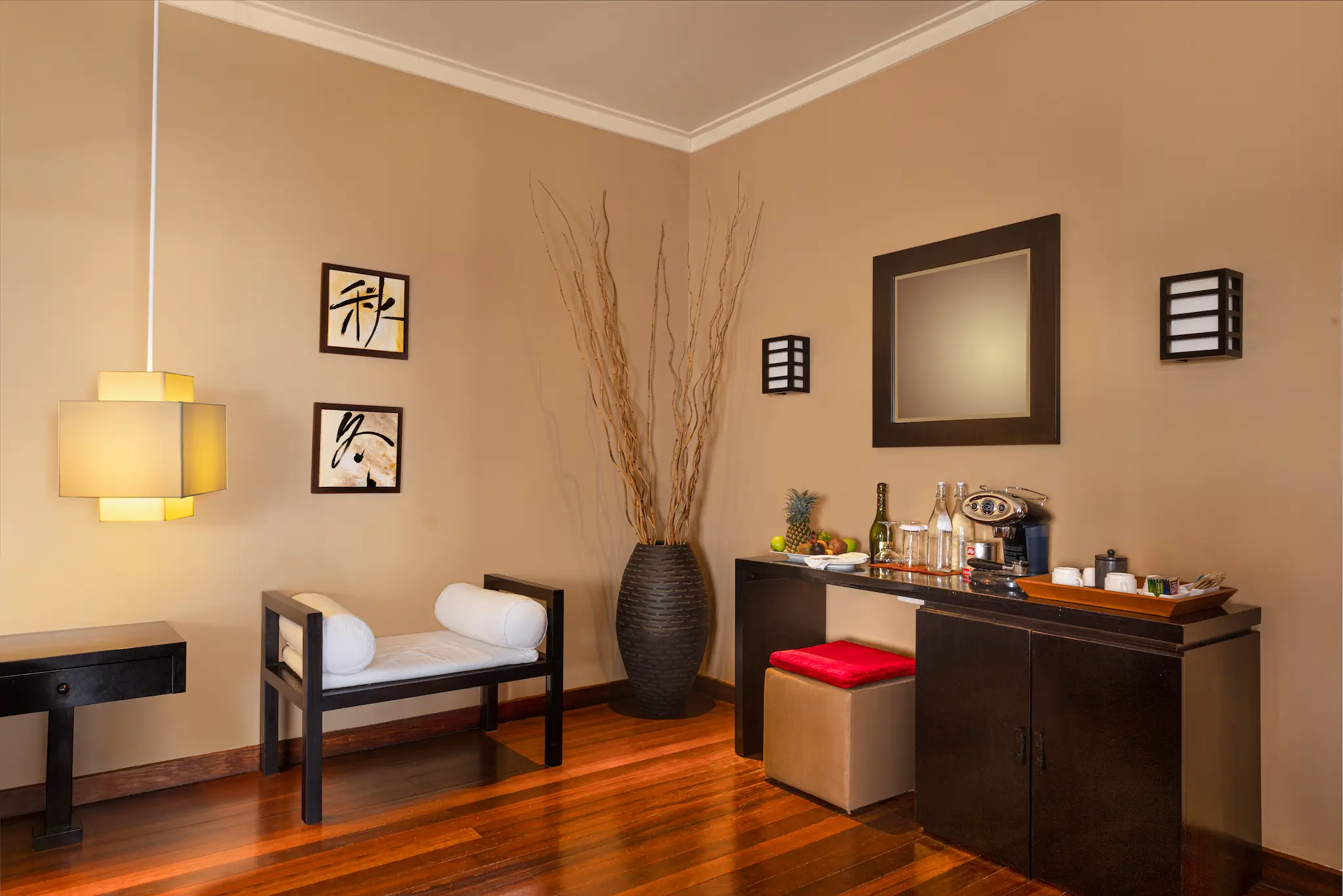 sunrise ocean villa interior living area at adaaran select hudhuranfushi maldives