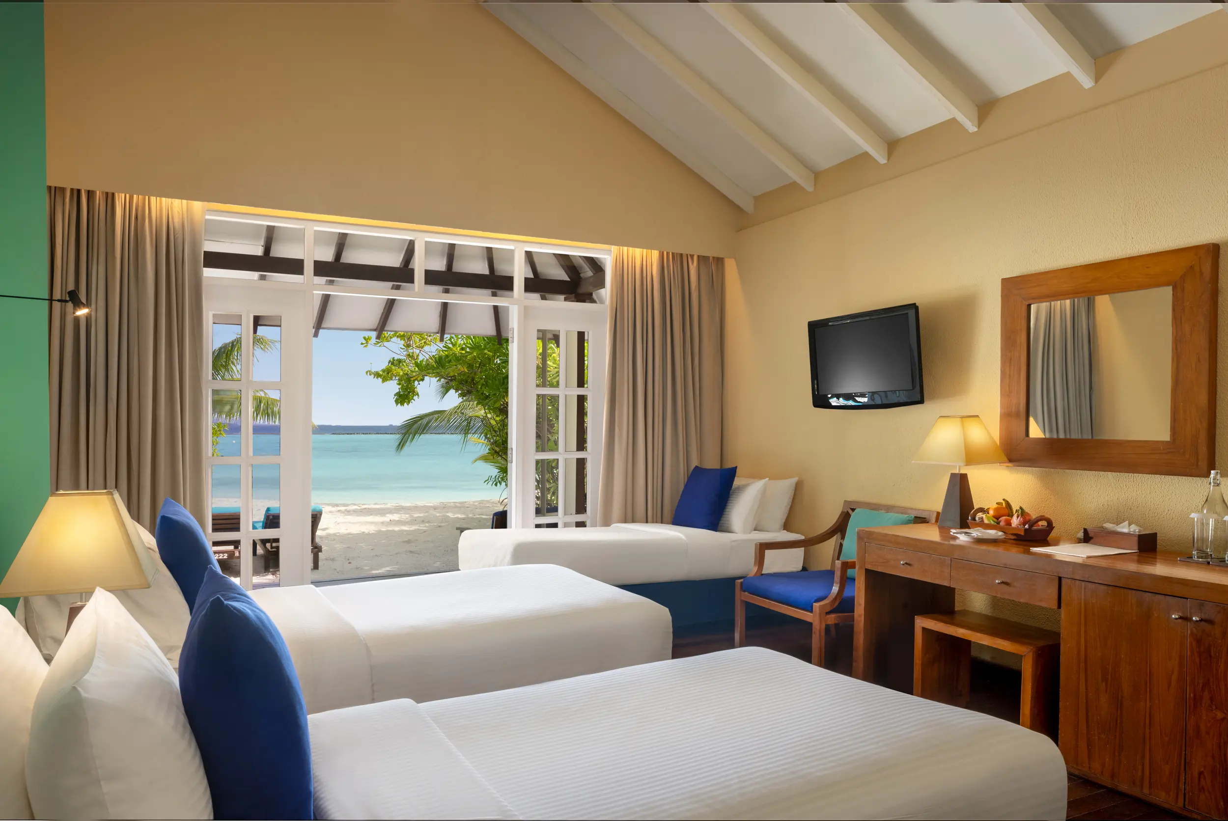 adaaran select meedhupparu raa atoll maldives family beach villa twin bed