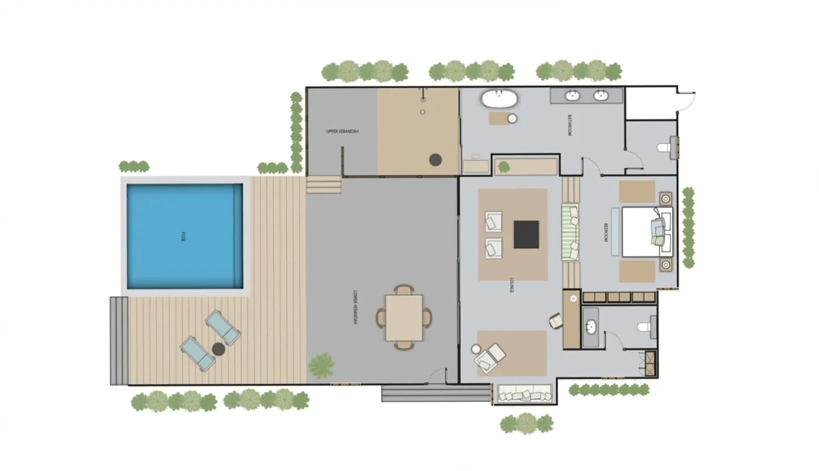 alphonse island seychelles the beach bungalow floor plan showing open layout