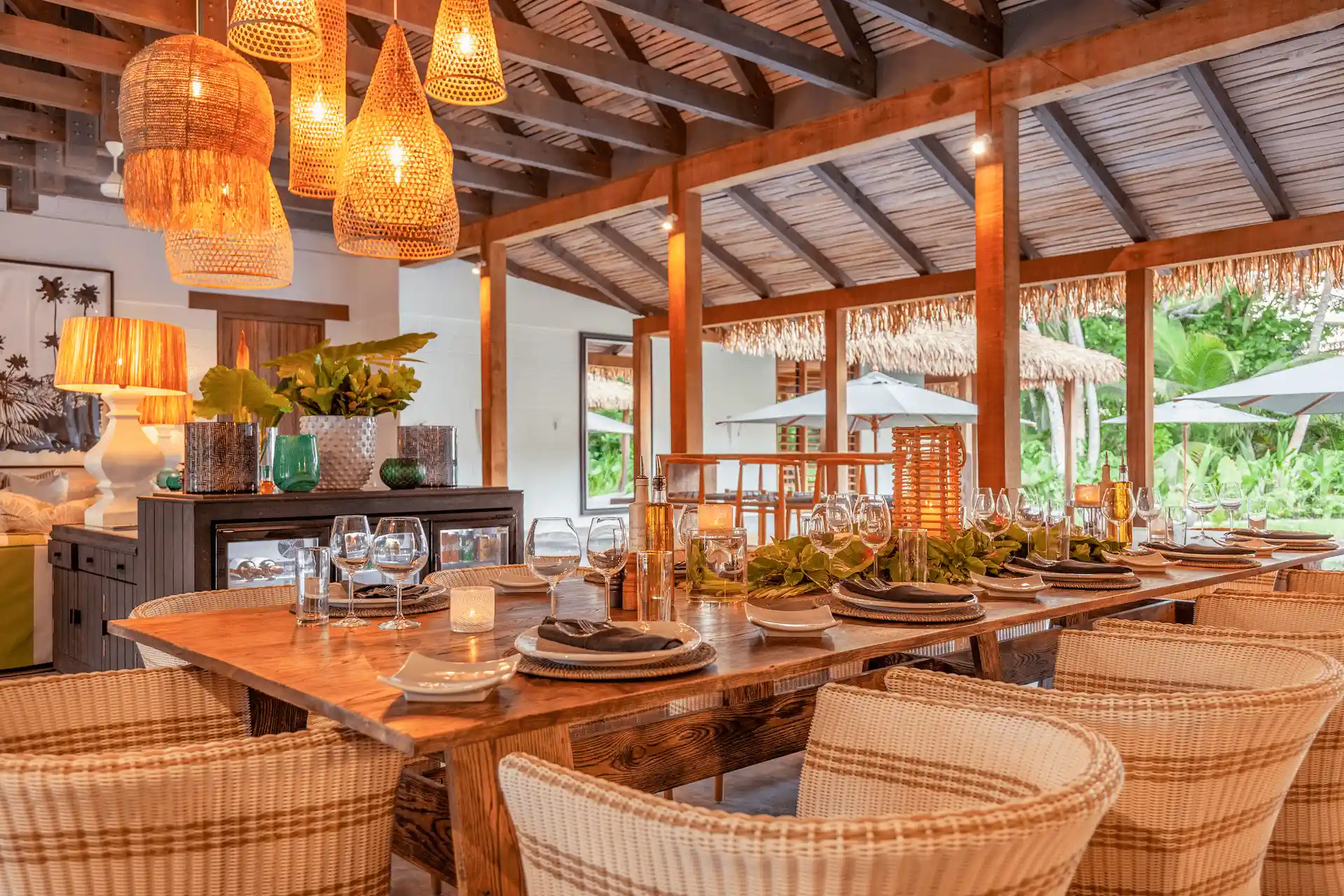 alphonse island seychelles the beach retreat dining room with ocean views, elegant tropical décor, and open layout