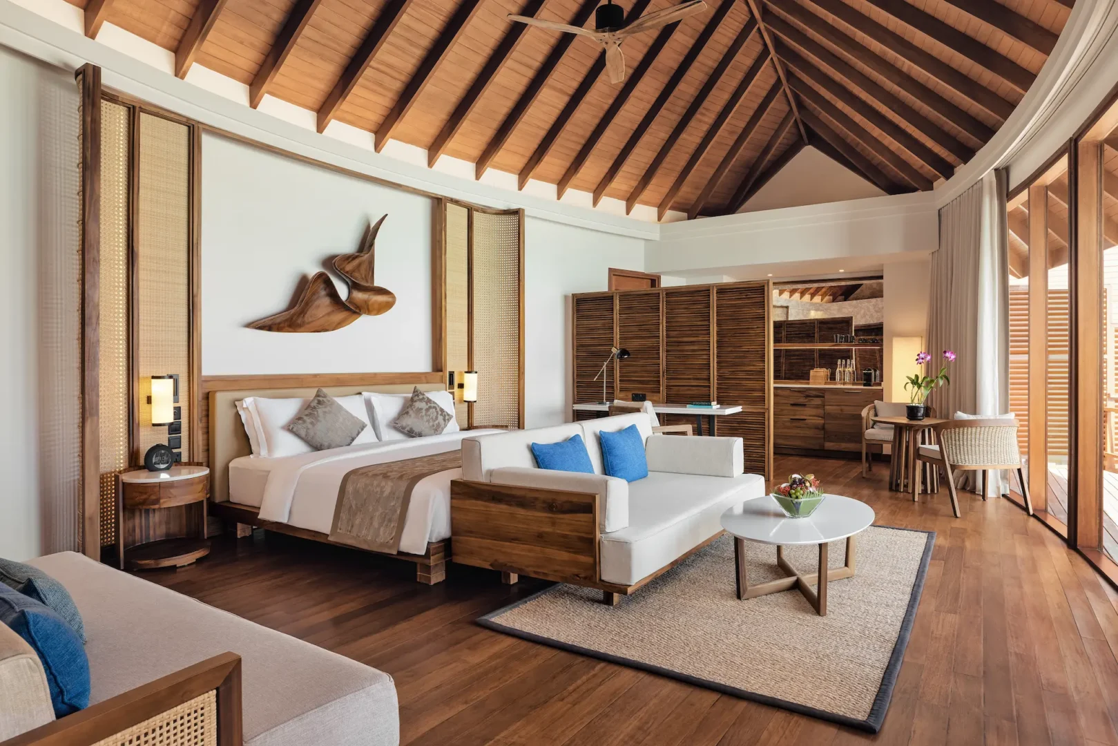 anantara dhigu maldives resort over water villa bedroom