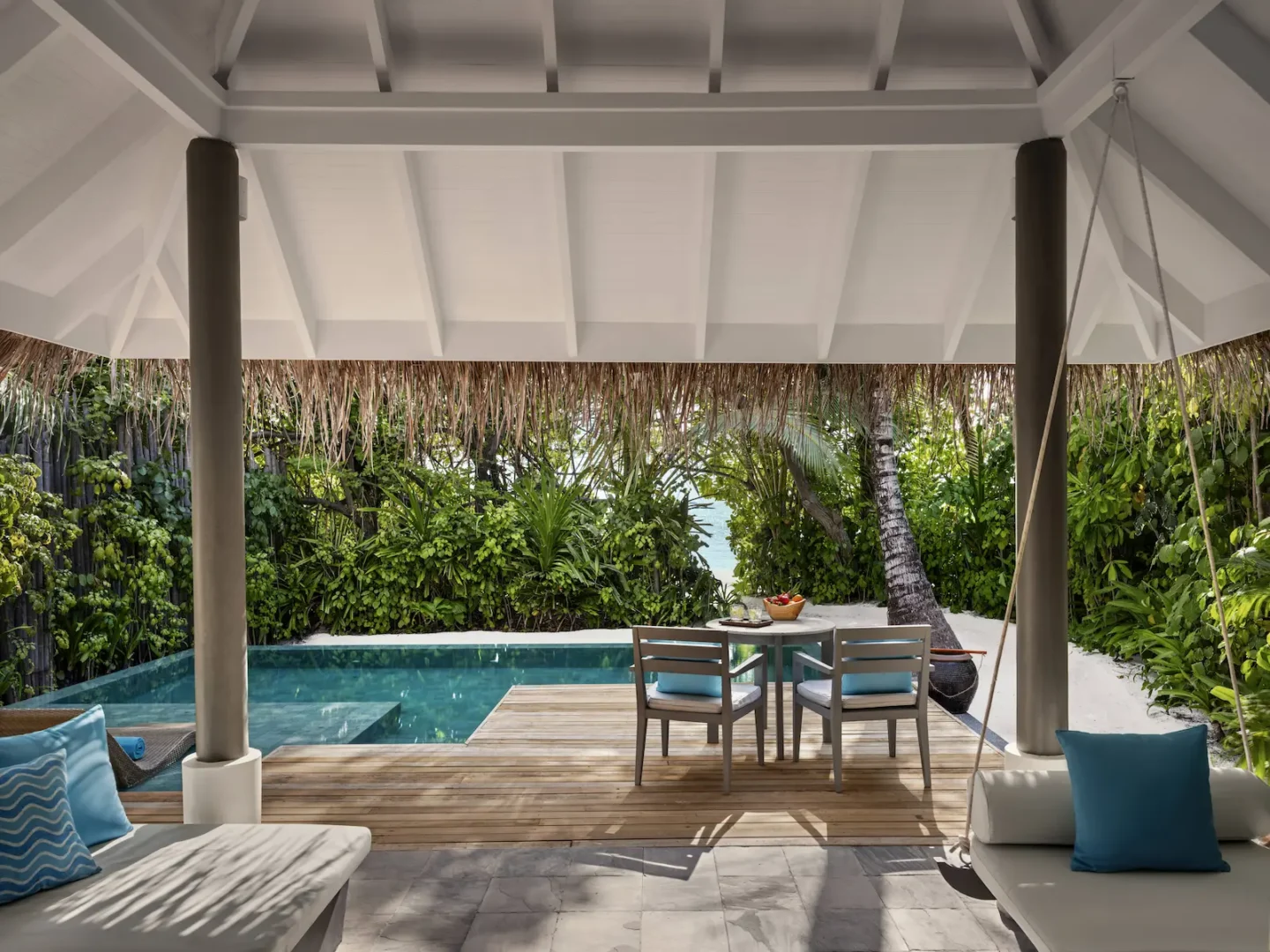 anantara dhigu maldives resort two bedroom anantara beach pool villa pool deck