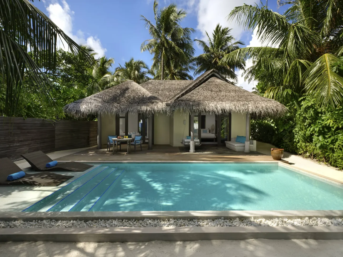 anantara dhigu maldives resort two bedroom family beach pool villa exterior