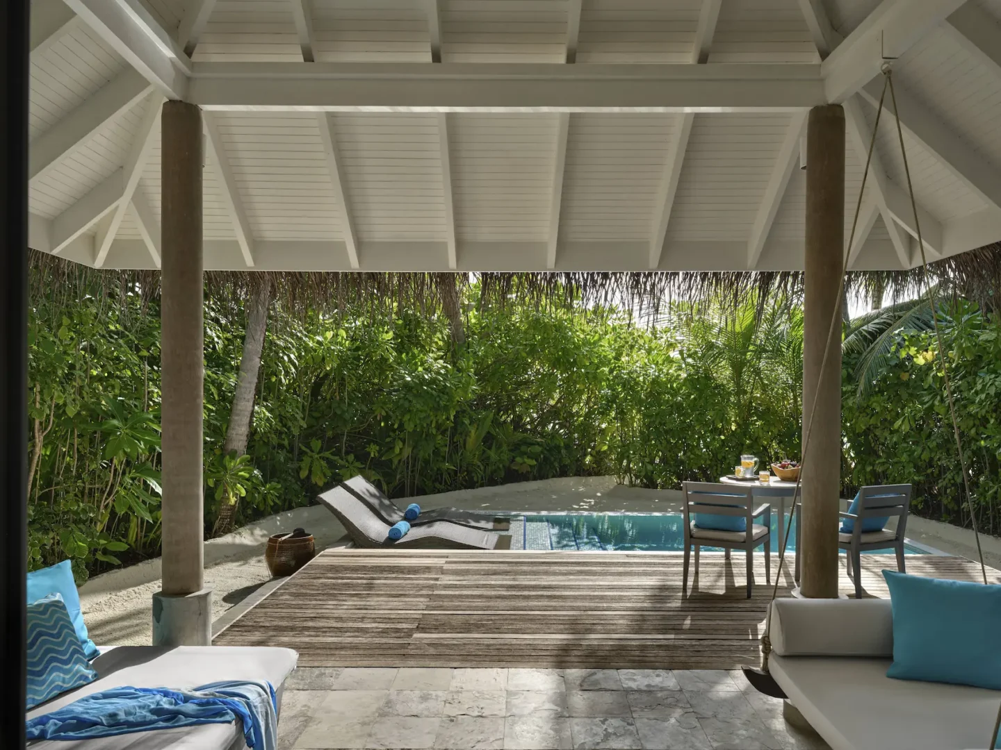 anantara dhigu maldives sunrise beach pool villa deck