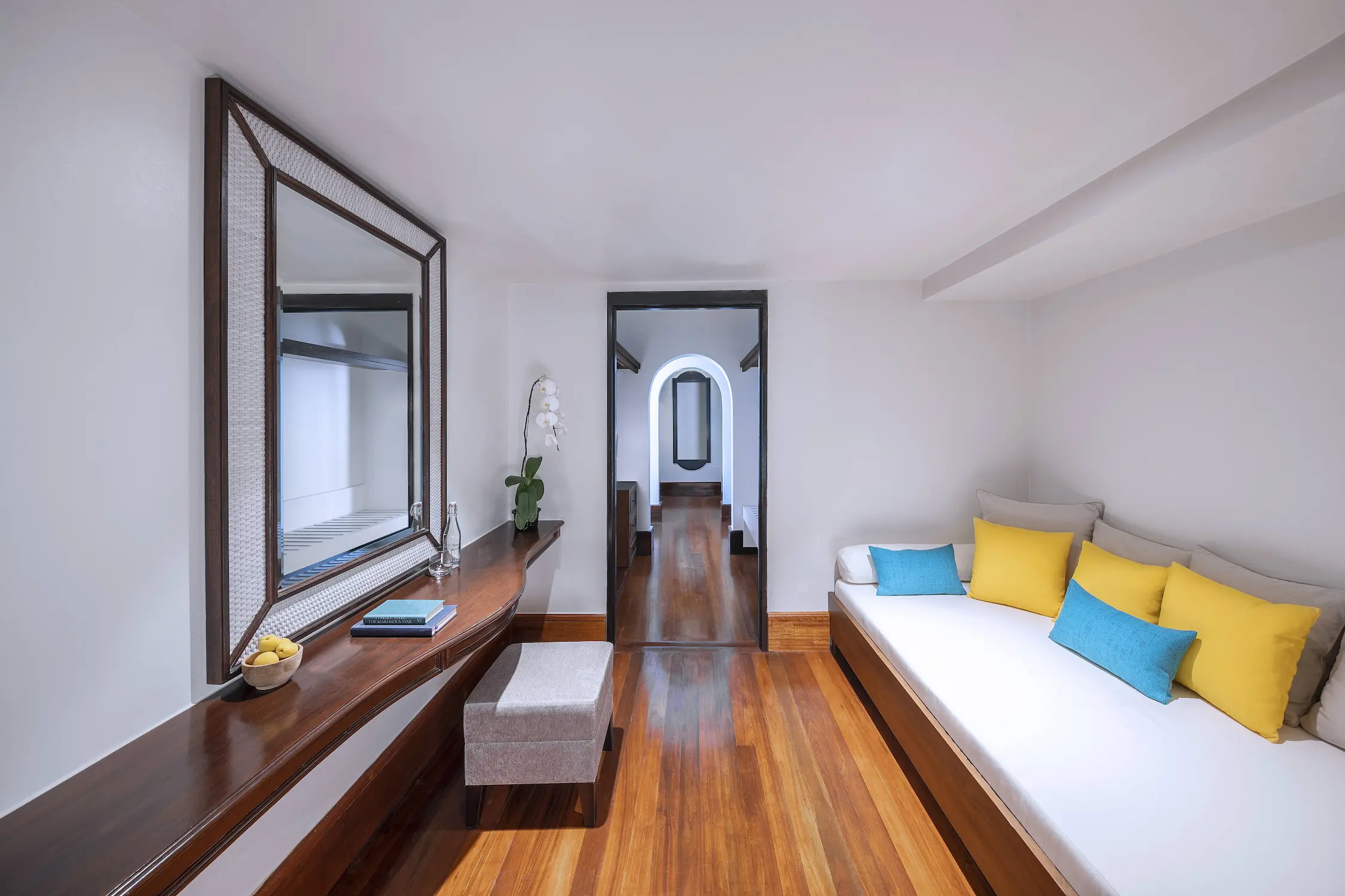 bright connecting room in the one bedroom family beach pool villa at anantara kihavah maldives villas styled for a relaxed daytime retreat