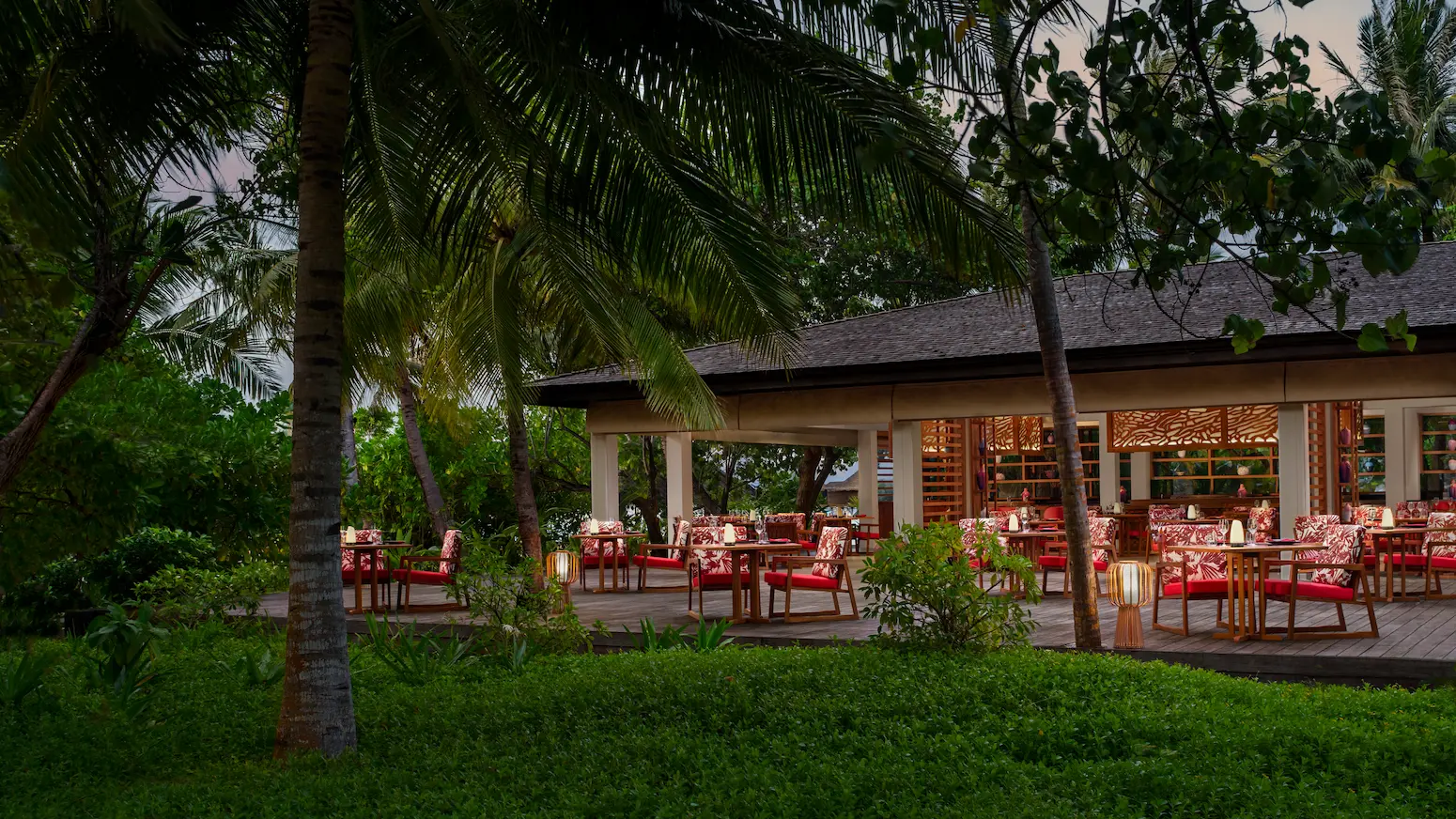 exterior of origami restaurant at anantara veli maldives resort featuring elegant island architecture and serene ocean surroundings