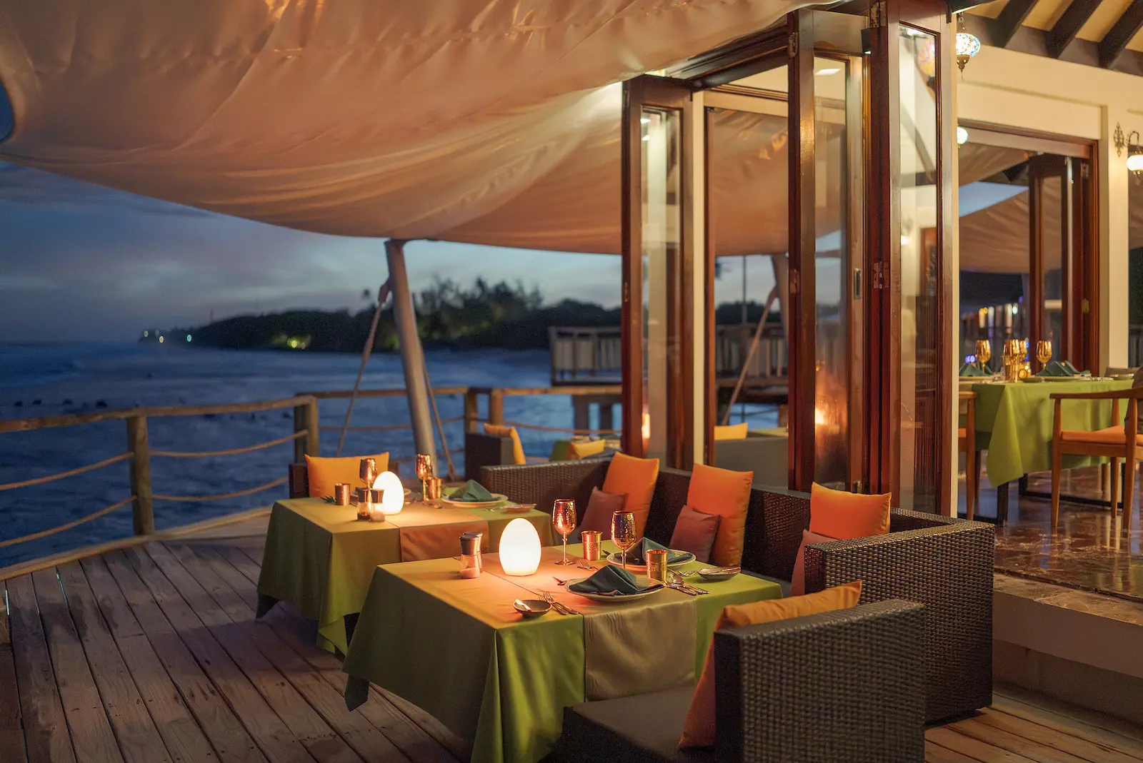 elegant outdoor dining area at just veg atmosphere kanifushi
