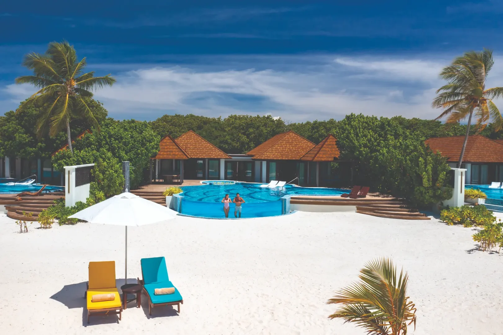 aerial lifestyle view showcasing the exterior of the kanifushi residence atmosphere kanifushi maldives
