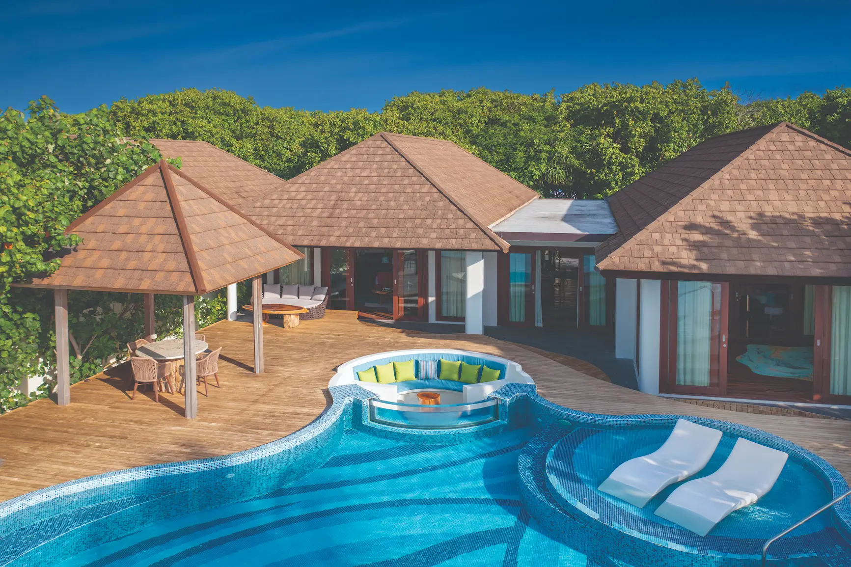aerial view showcasing the exterior of the kanifushi residence atmosphere kanifushi maldives