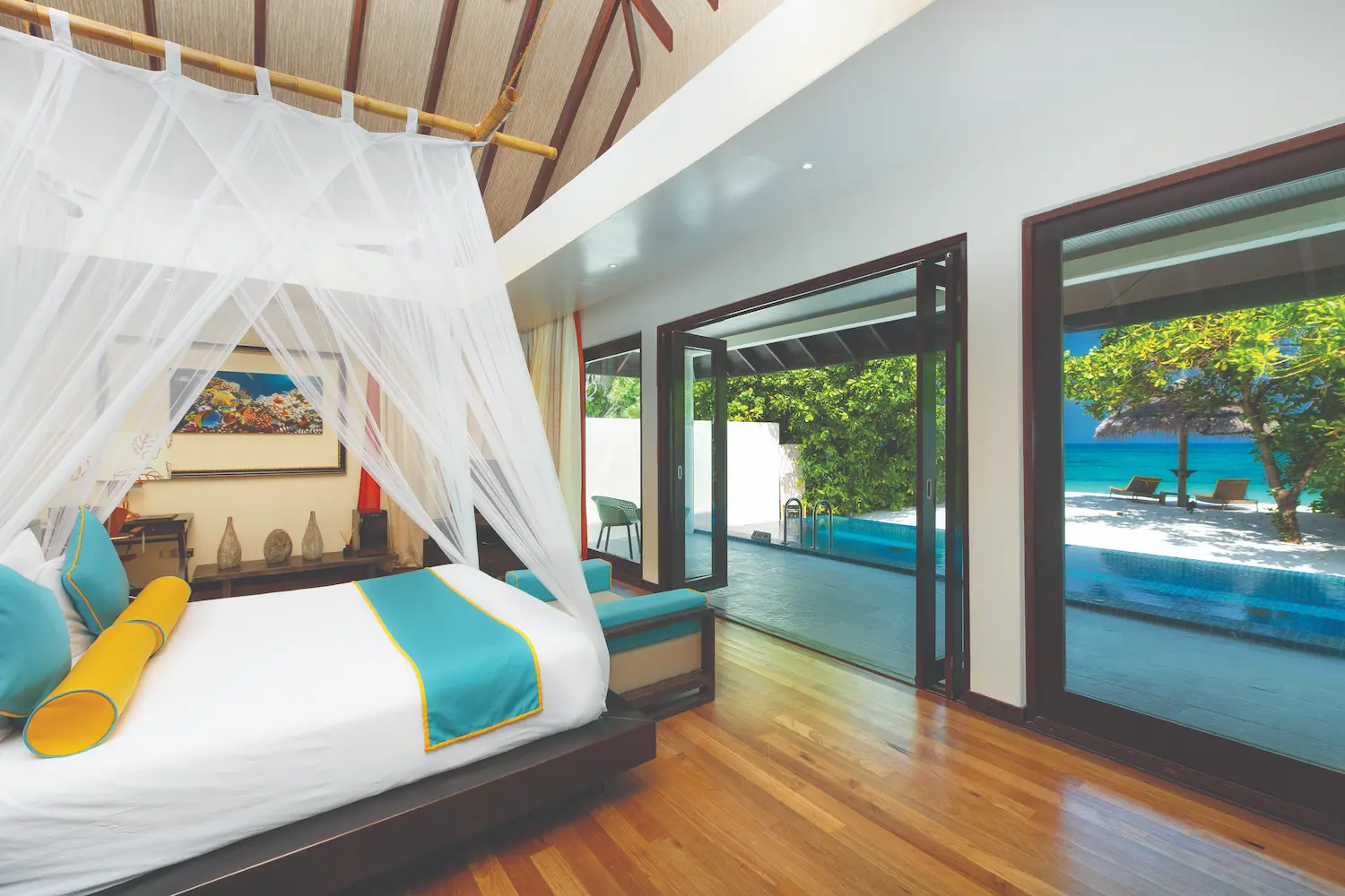 elegant sunset pool villa with panoramic view atmosphere kanifushi maldives