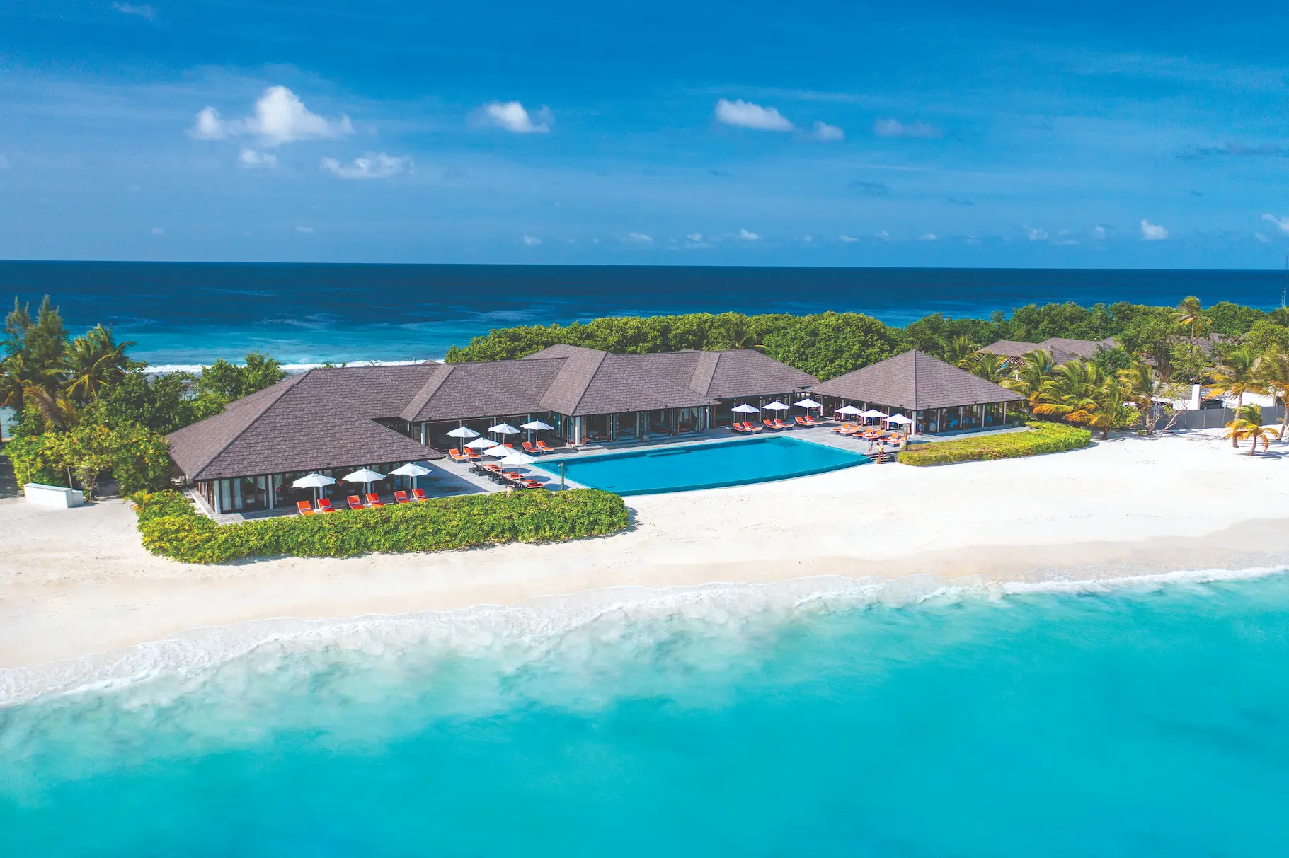 aerial view of the sunset restaurant at atmosphere kanifushi maldives