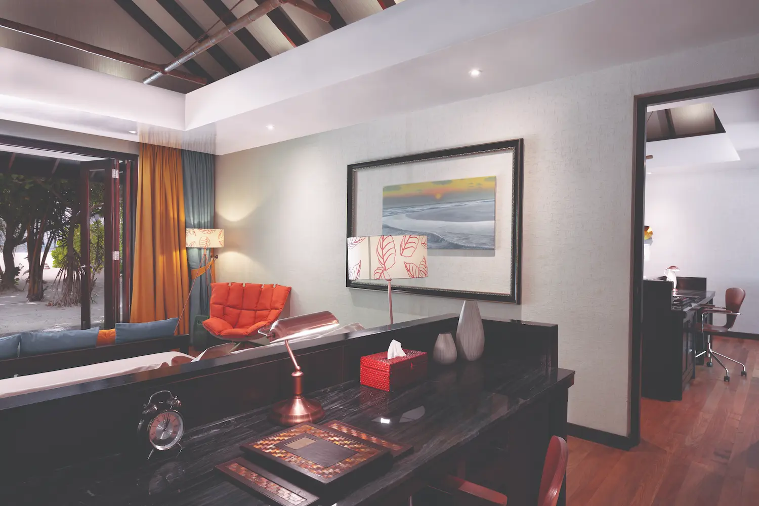 refined master bedroom inside two bedroom sunset family beach villa atmosphere kanifushi maldives
