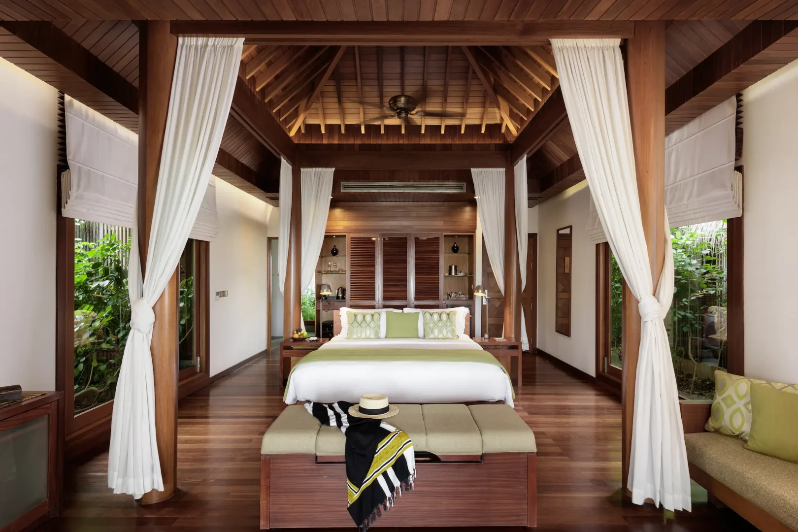 interior of the baros villa at baros maldives featuring elegant island design and warm natural tones