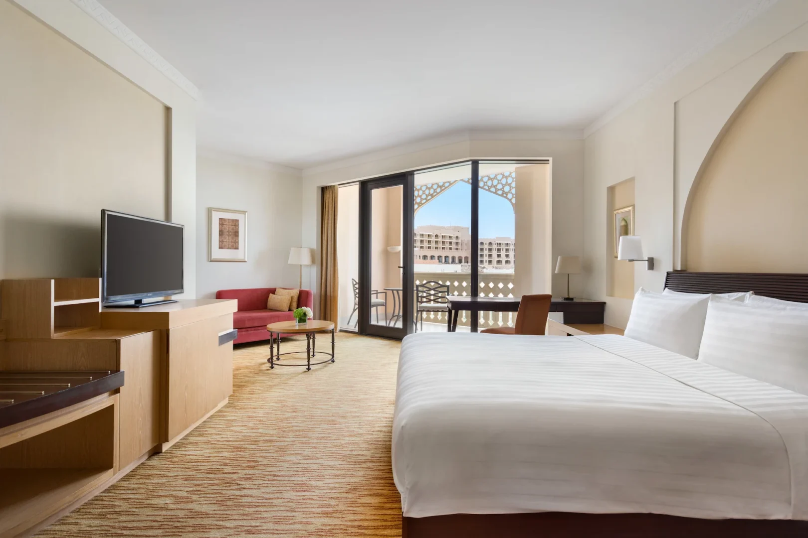 interior of deluxe rooms at hilton muscat al bandar oman resort