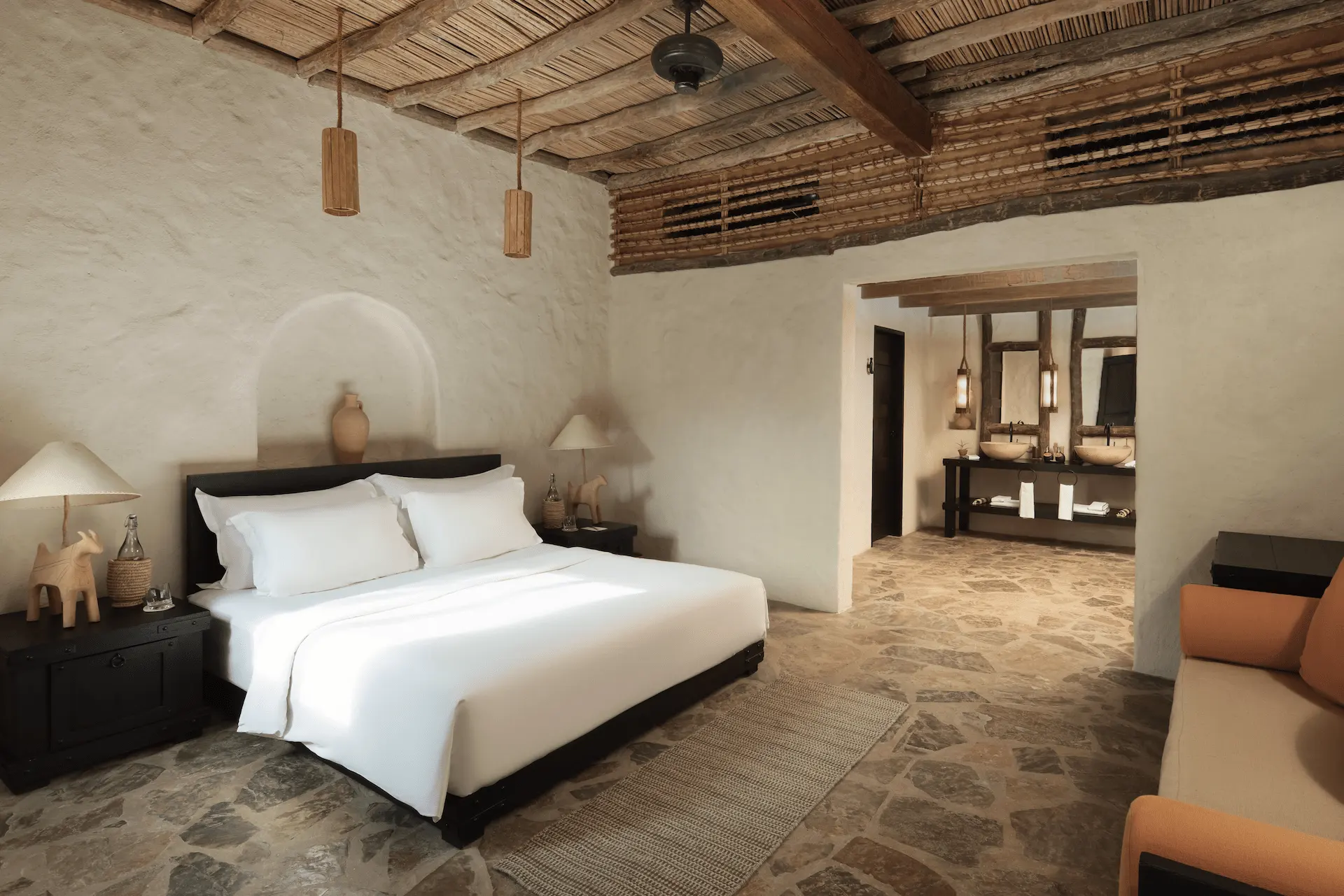 bedroom at six senses zighy bay oman