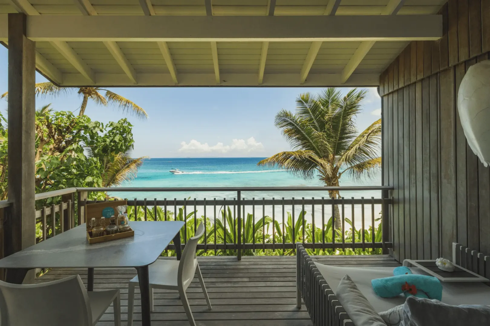 arana beach hotel ocean view chalet terrace with seating area