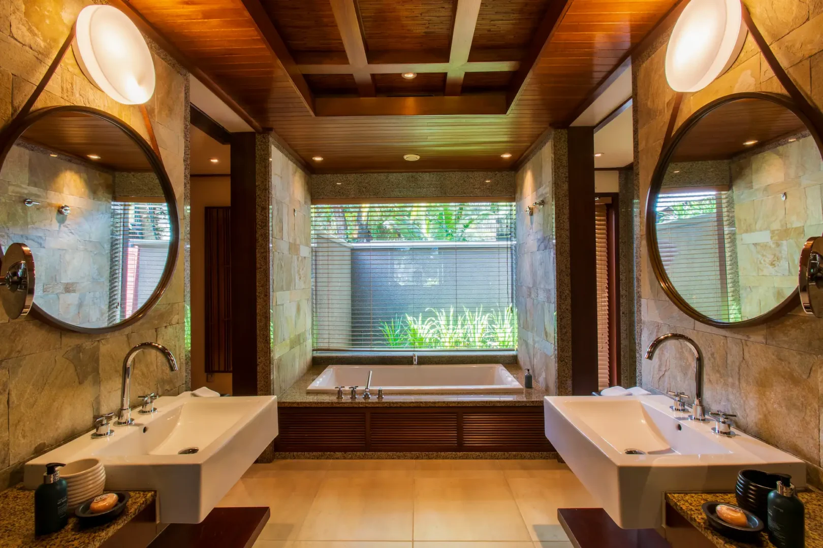 constance ephelia beach villa bathroom with bathtub shower