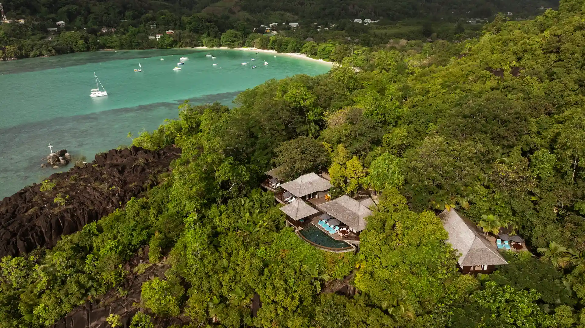 constance ephelia presidential villa aerial view showing villa layout private pool