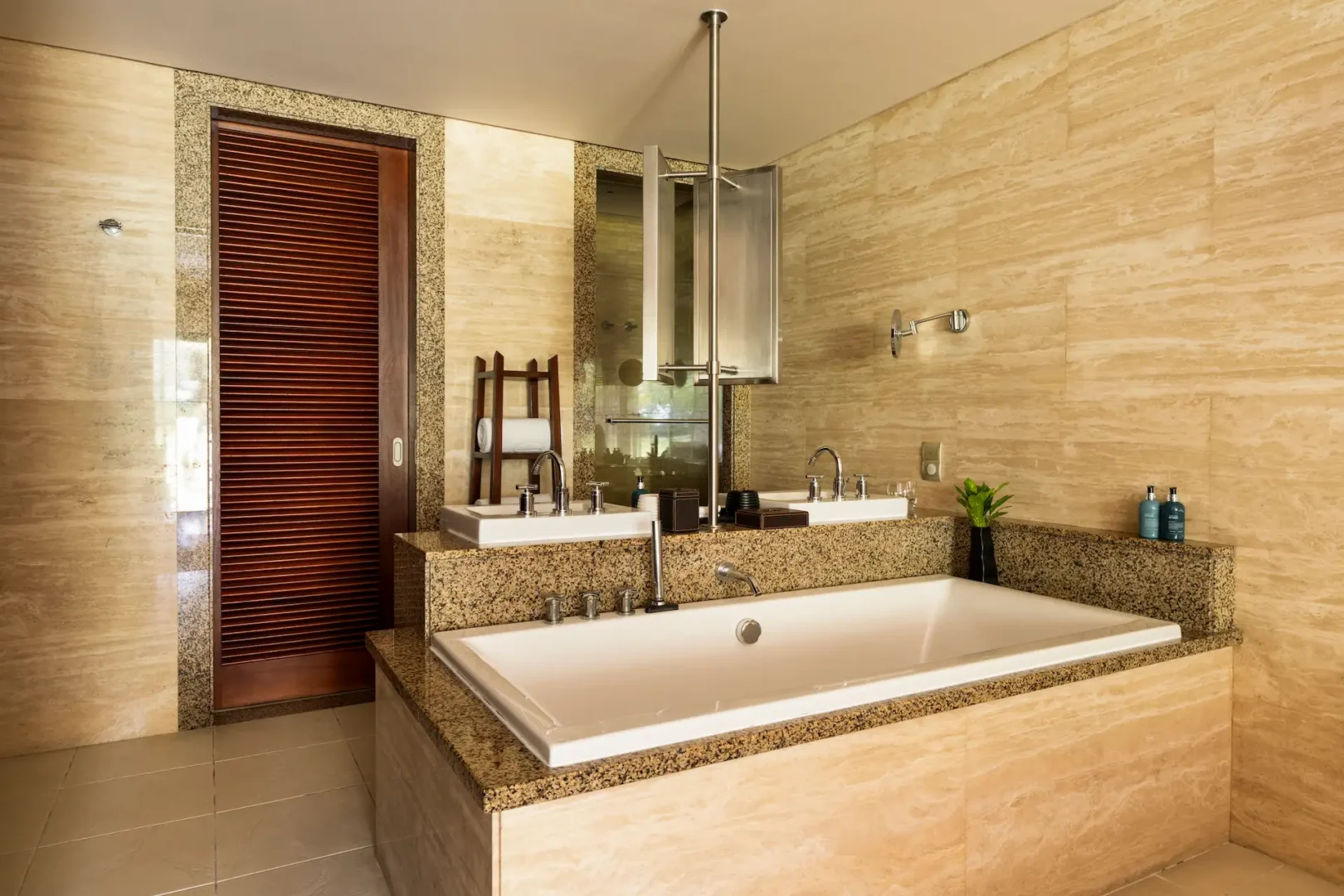 constance ephelia senior suite bathroom with bathtub shower