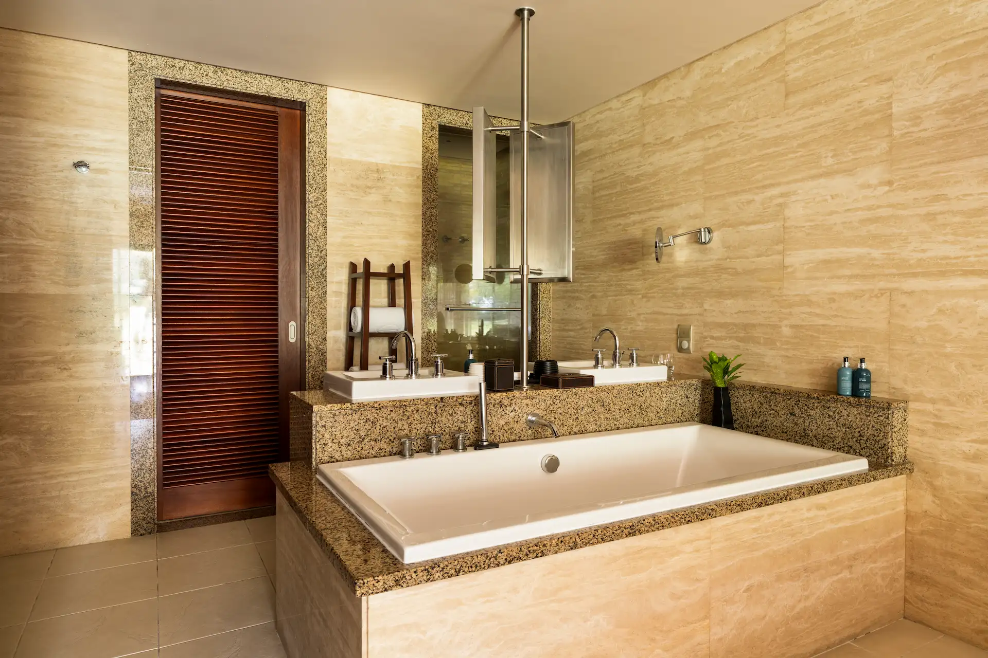 constance ephelia senior suite bathroom with bathtub shower