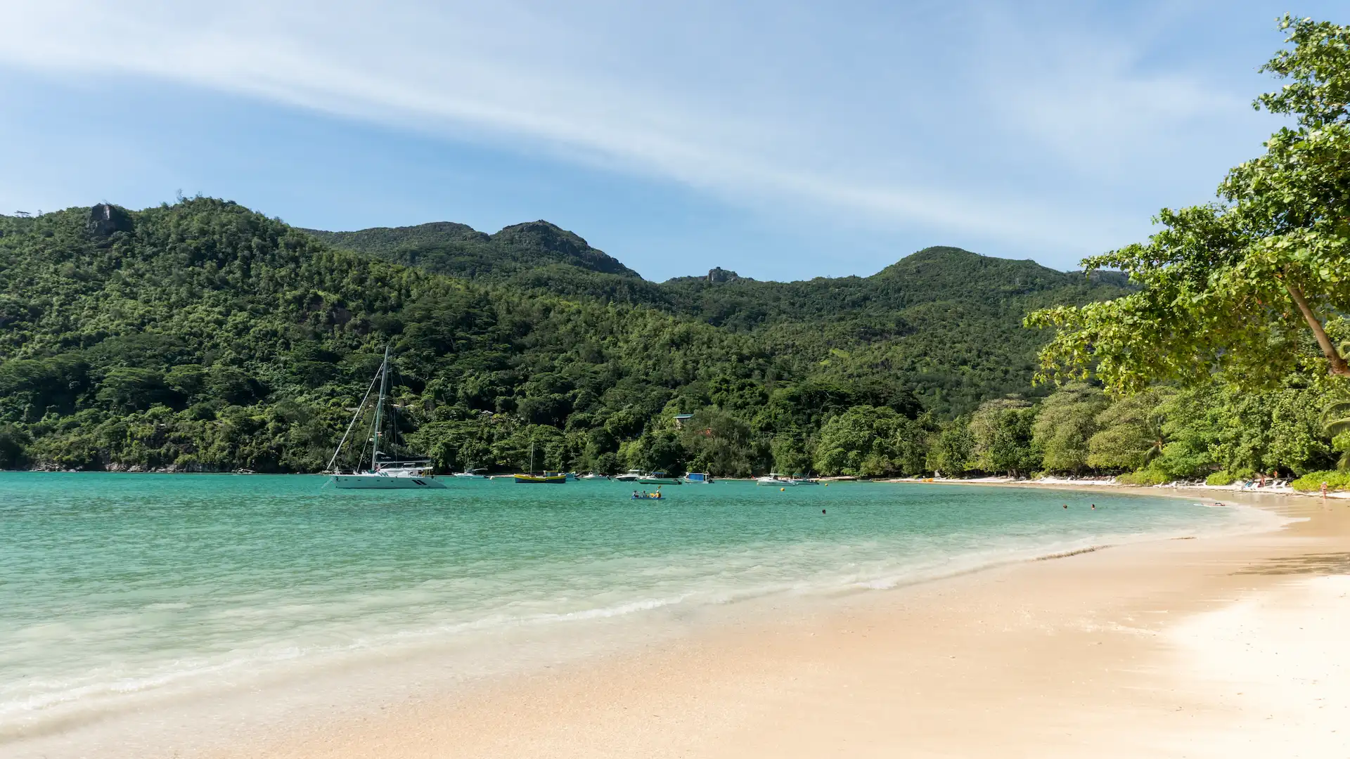 constance ephelia seychelles beach with boat