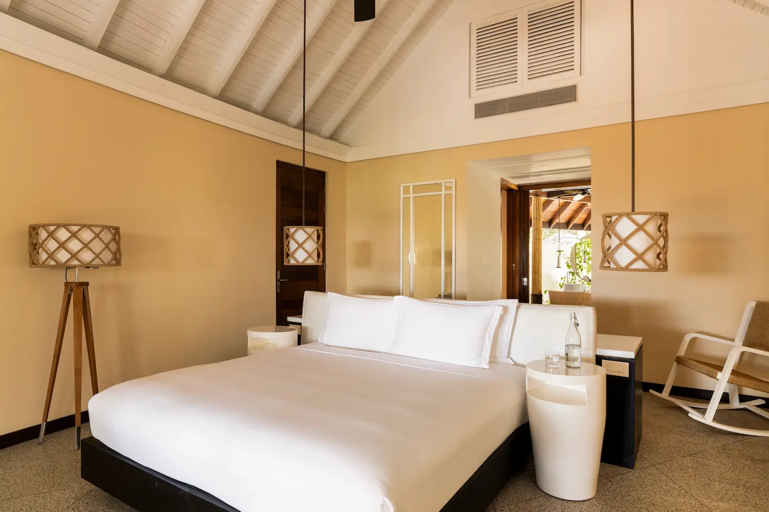 constance halaveli maldives beach villa two bedrooms featuring a bright and comfortable second bedroom
