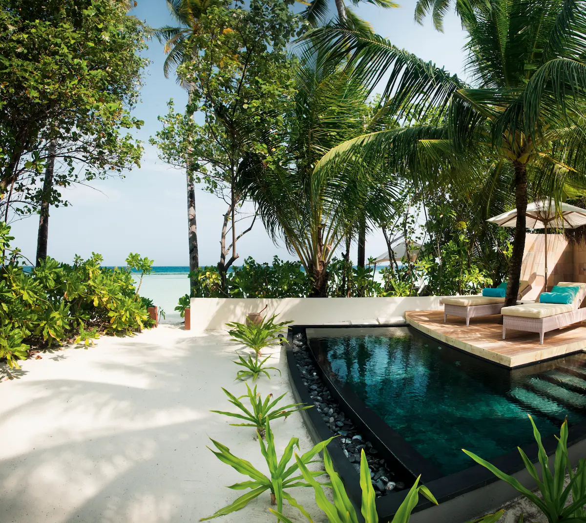 constance halaveli maldives family villa featuring a private pool area