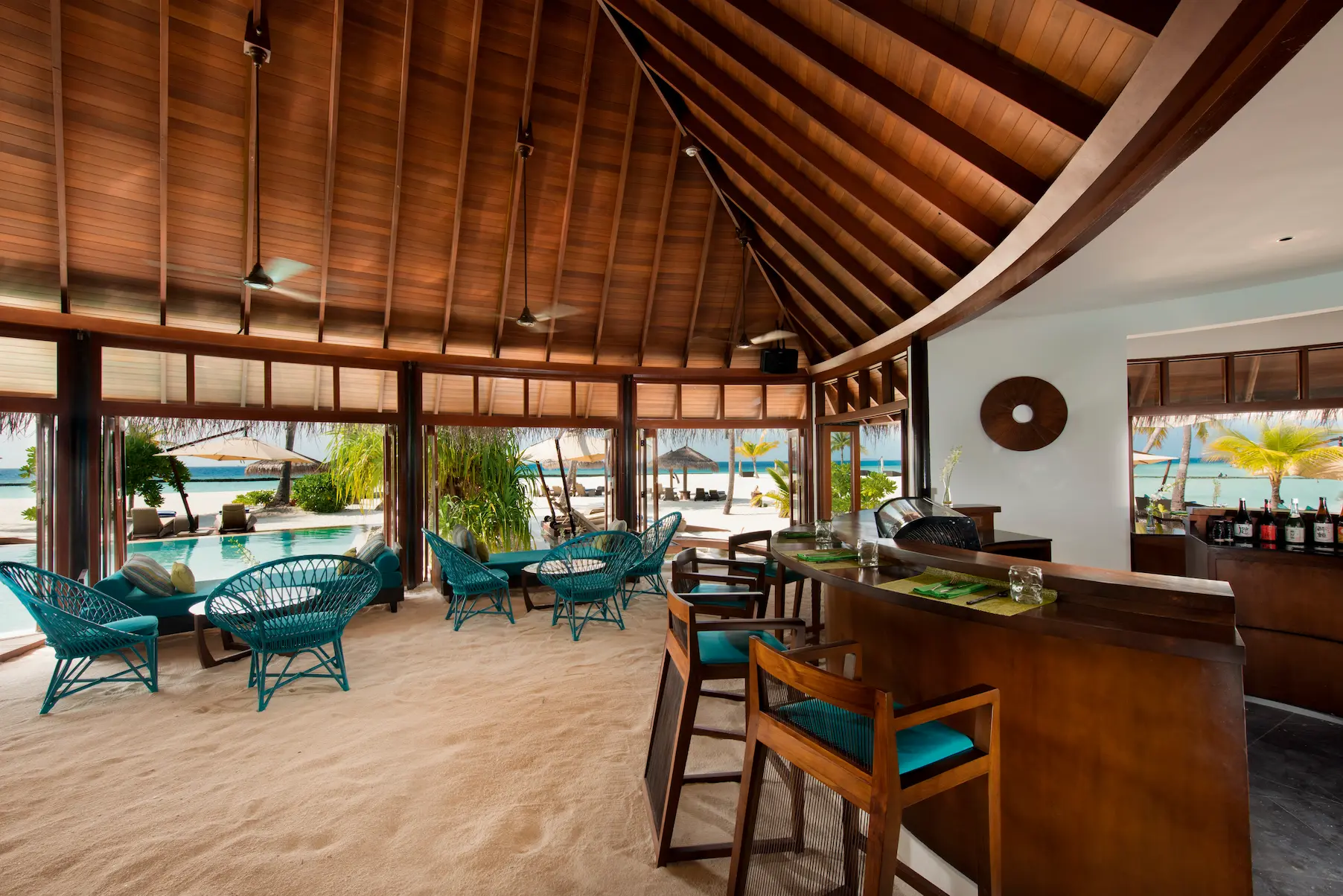 constance halaveli maldives kaika sushi bar featuring an elegant interior setting
