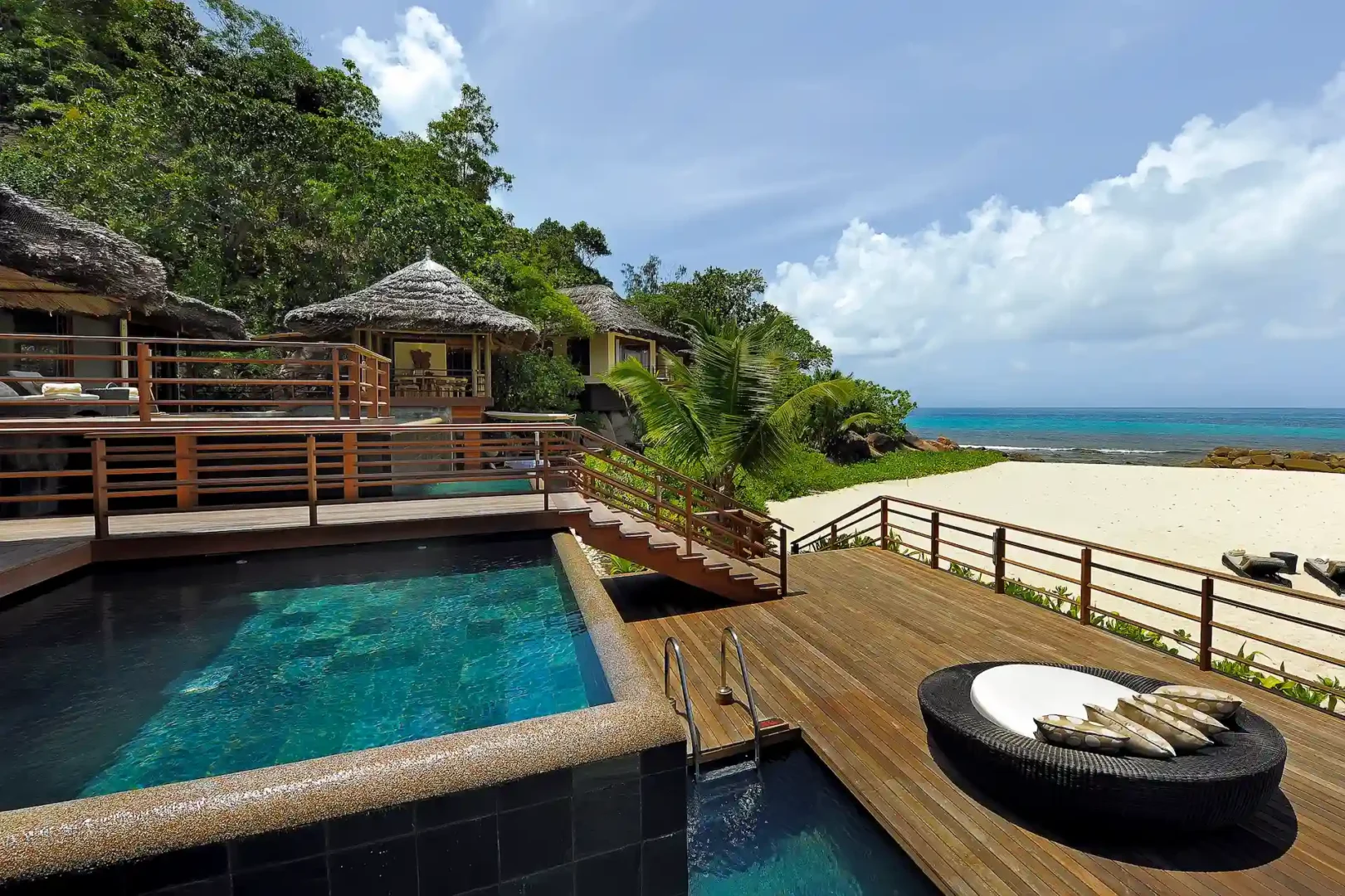 constance lemuria presidential villa private pool with sun loungers and tropical surroundings