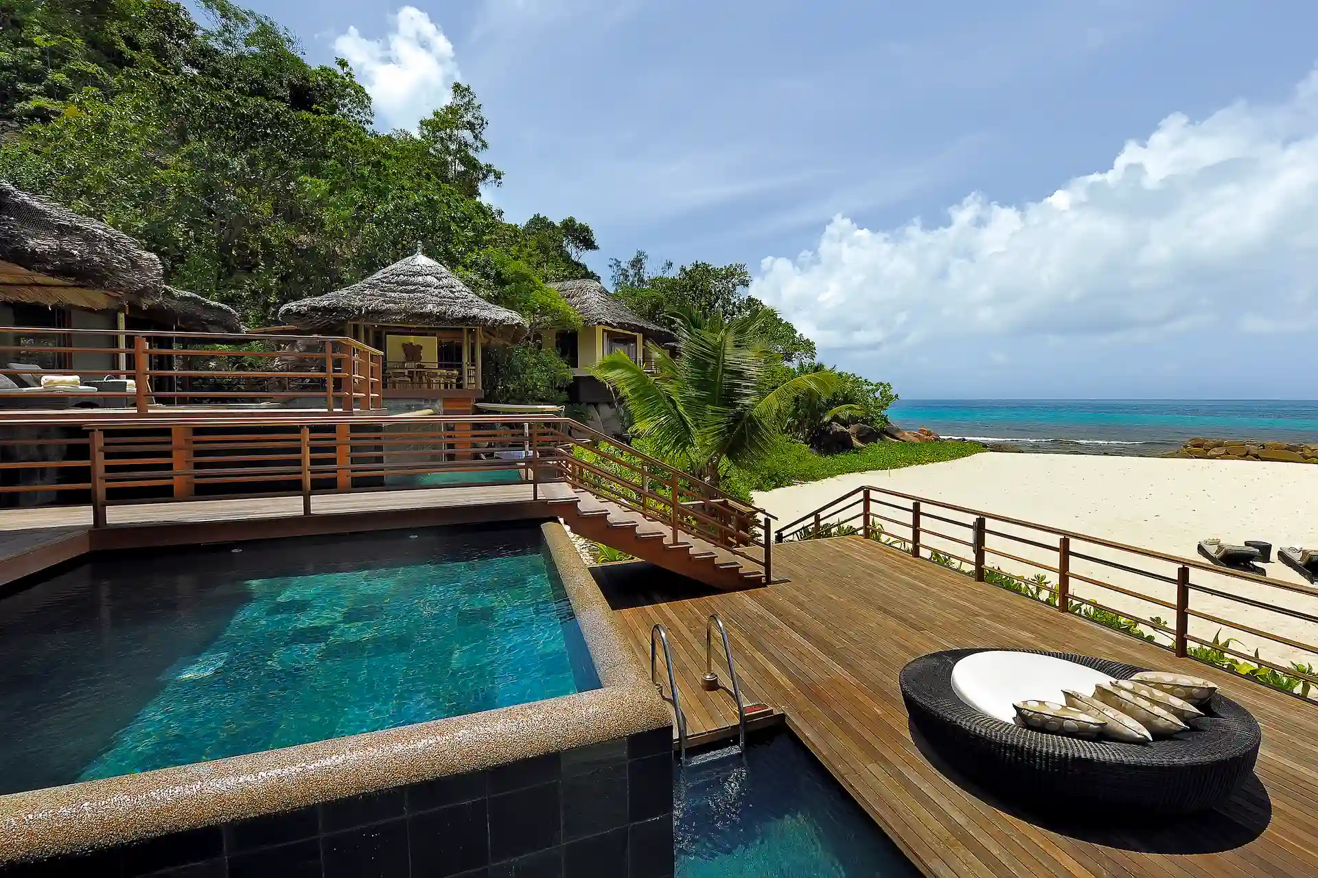 constance lemuria presidential villa private pool with sun loungers and tropical surroundings