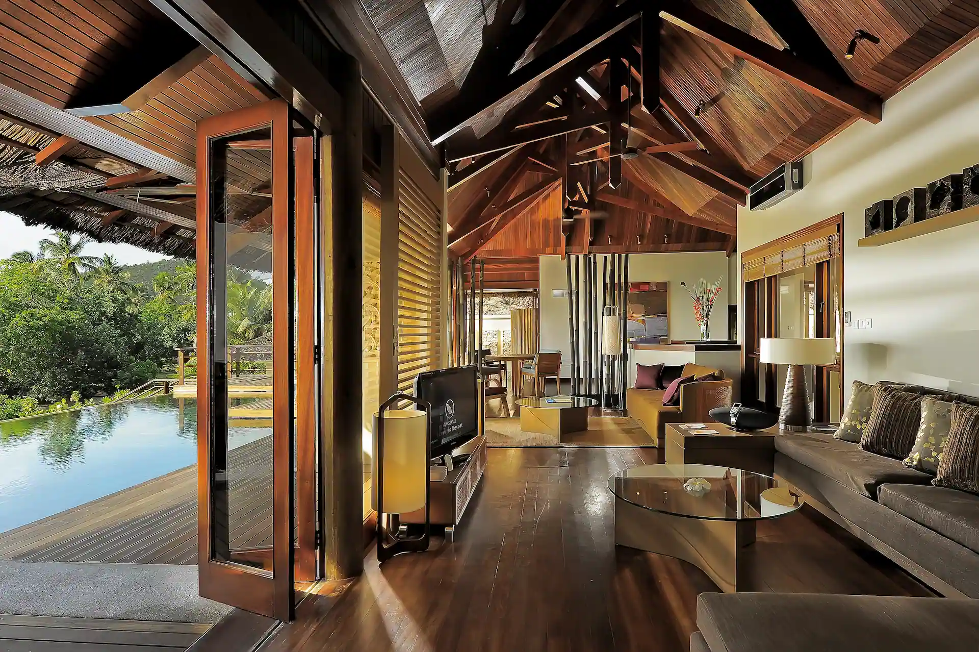 constance lemuria presidential villa terrace with seating area and tropical ocean view