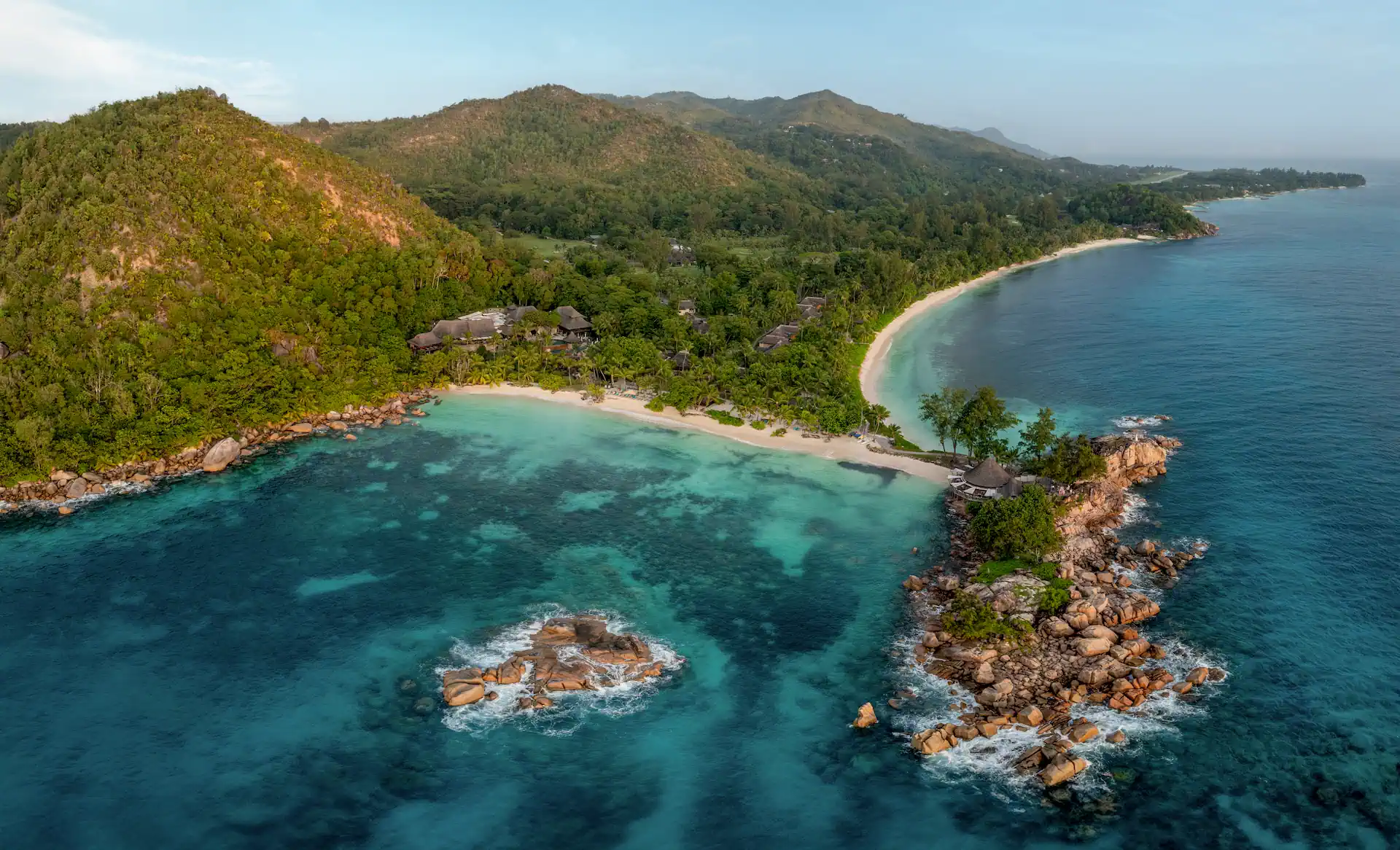 constance lemuria seychelles aerial views of resort beach and ocean