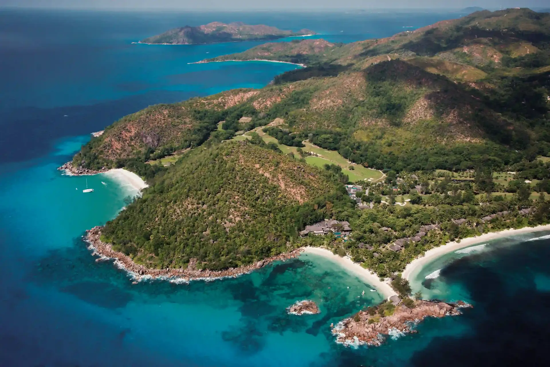 constance lemuria seychelles island with lush greenery and sandy beaches