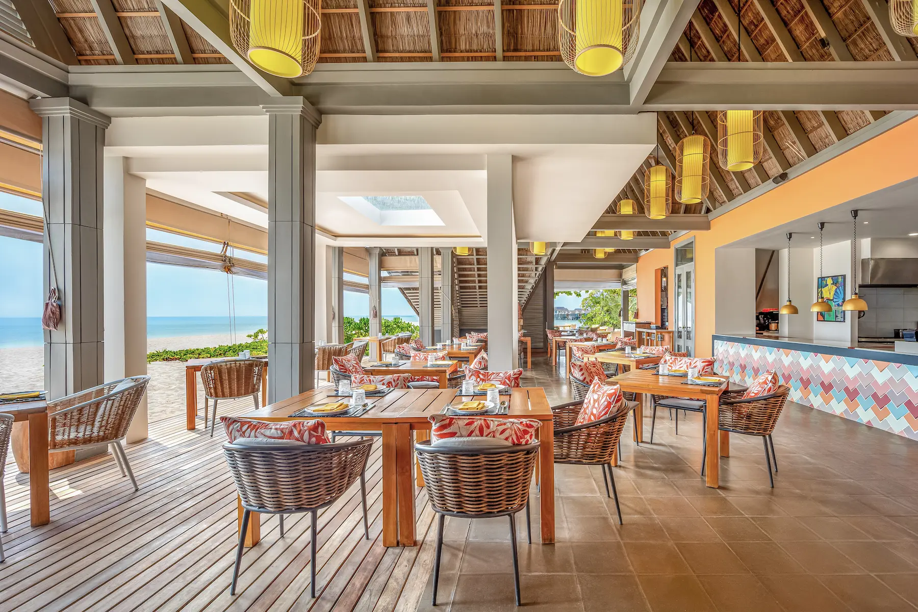 cora cora maldives ginger moon restaurant with vibrant asian inspired dining and relaxed tropical island ambience