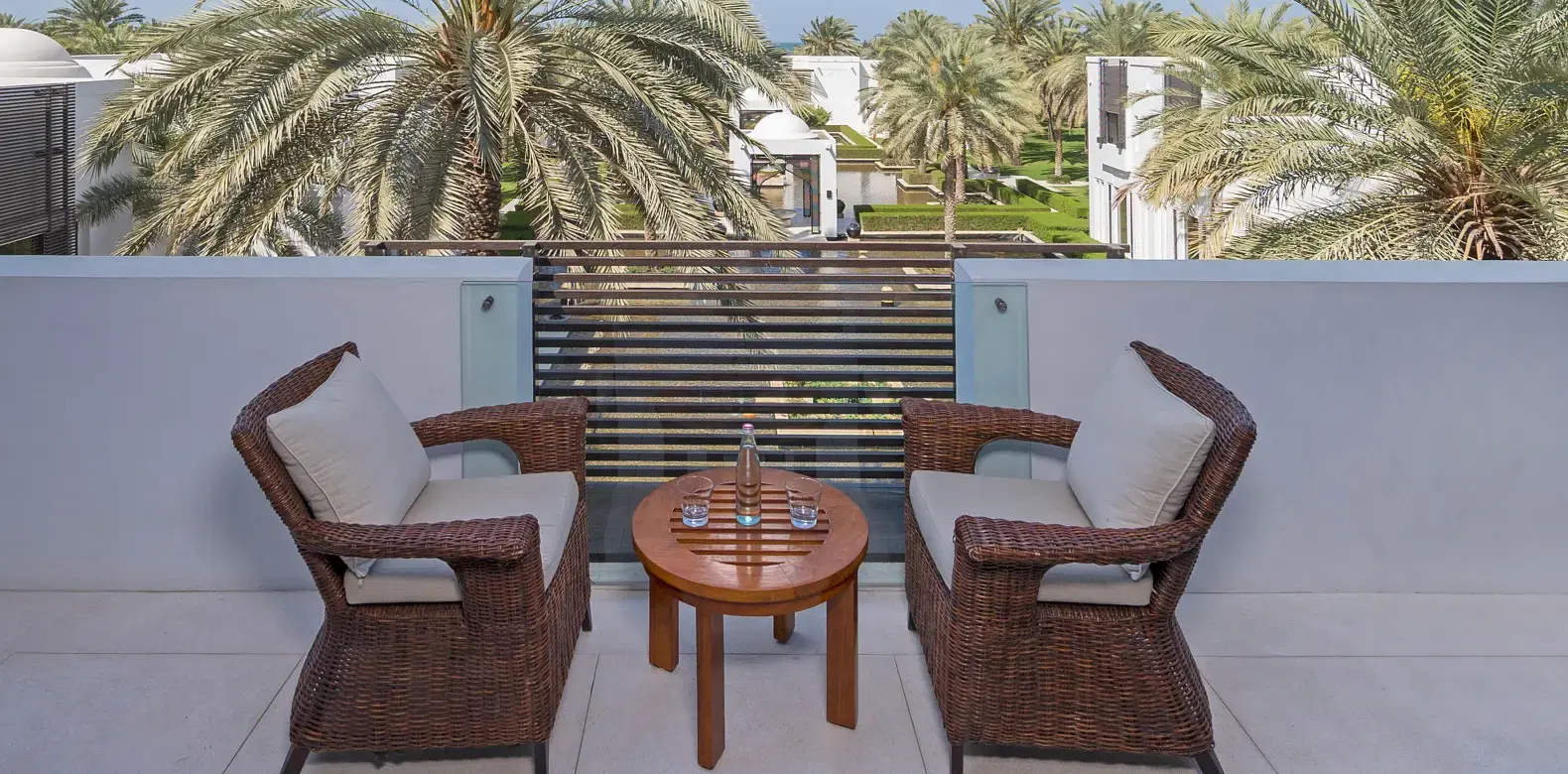 deluxe club terrace balcony at the chedi muscat oman