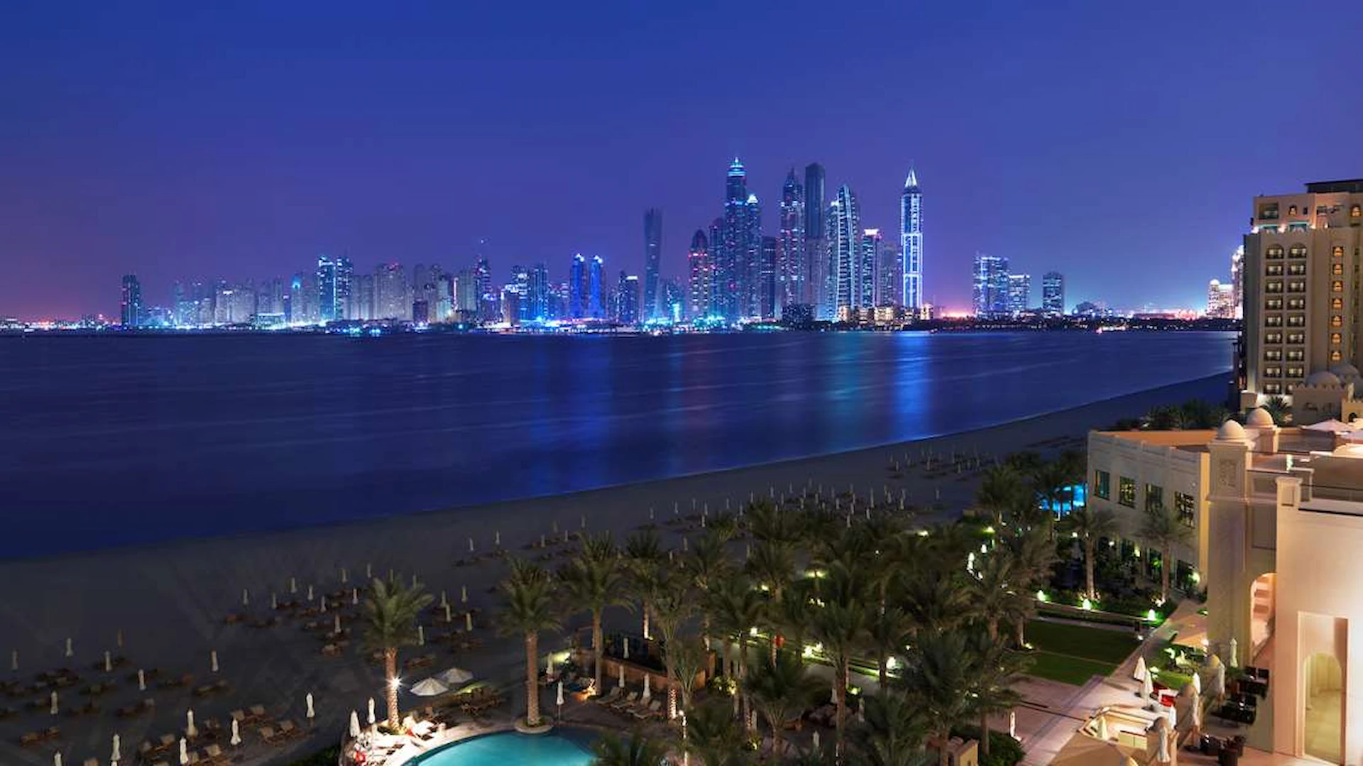 dubai skyline at night