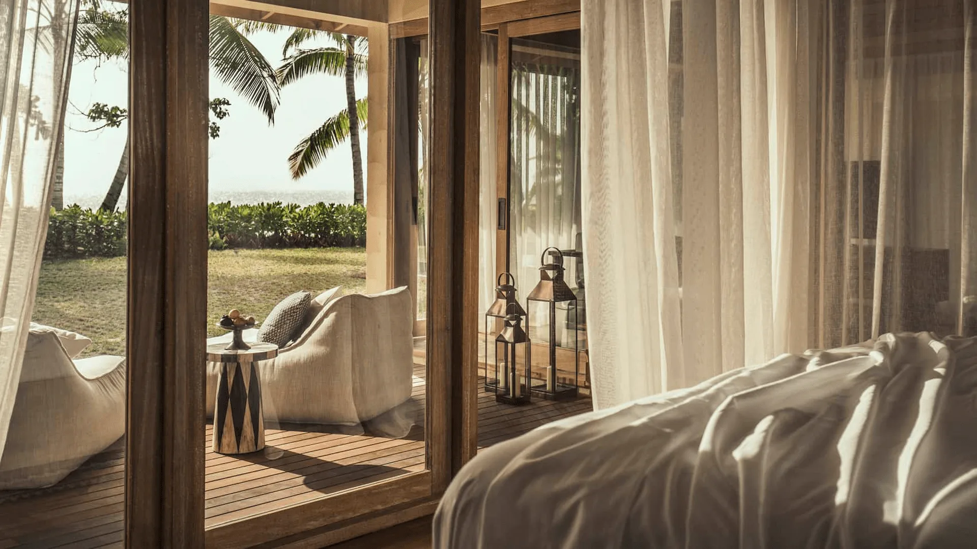 sunset beach suite at four seasons resort desroches seychelles with private pool terrace hammock and ocean views