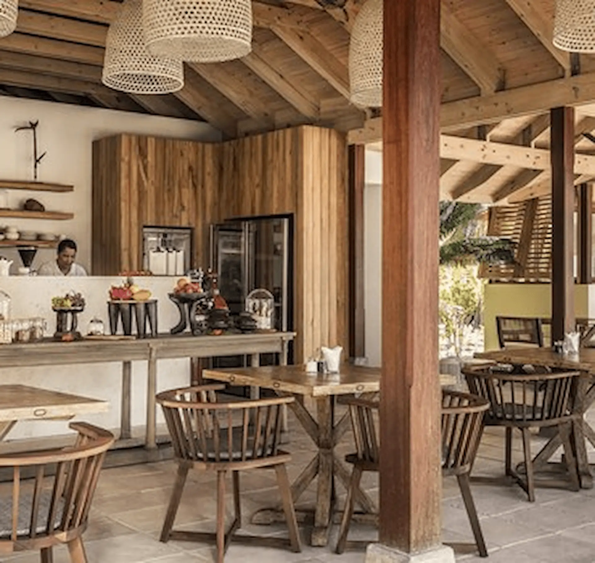 the deli at four seasons resort desroches seychelles offering casual dining with display counters and seating area