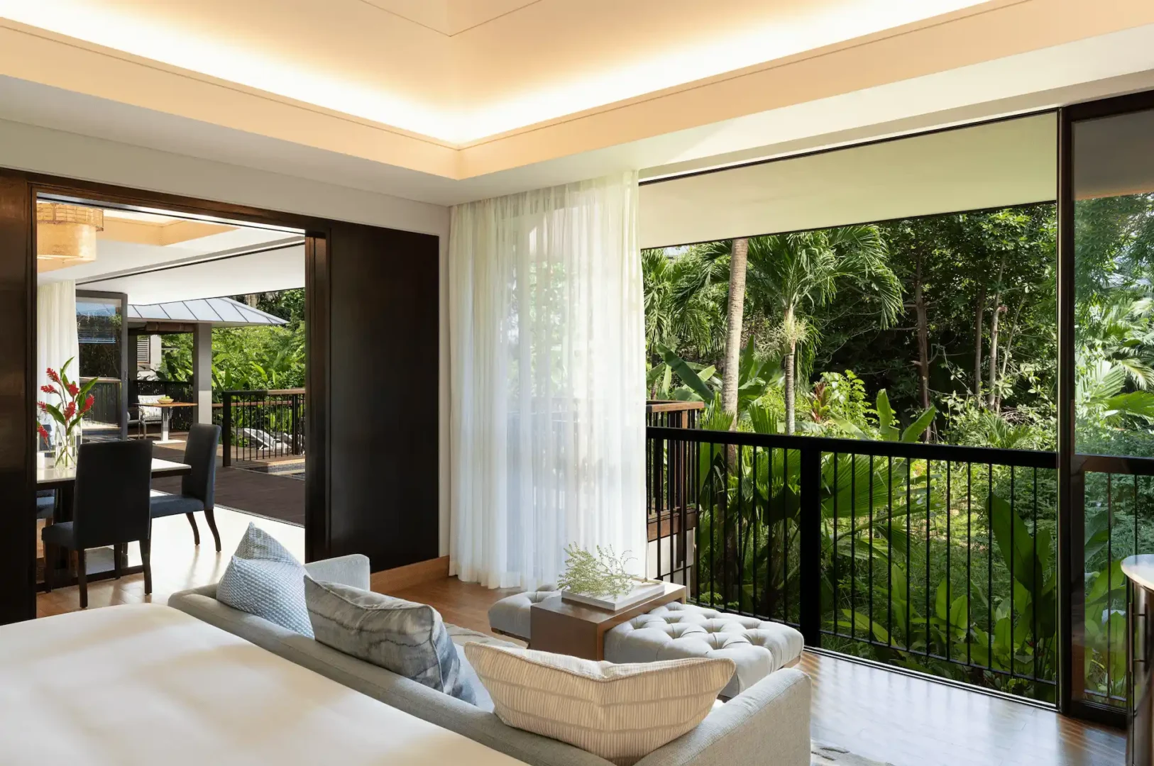 grand hill side pool villa in seychelles with panoramic view of private pool
