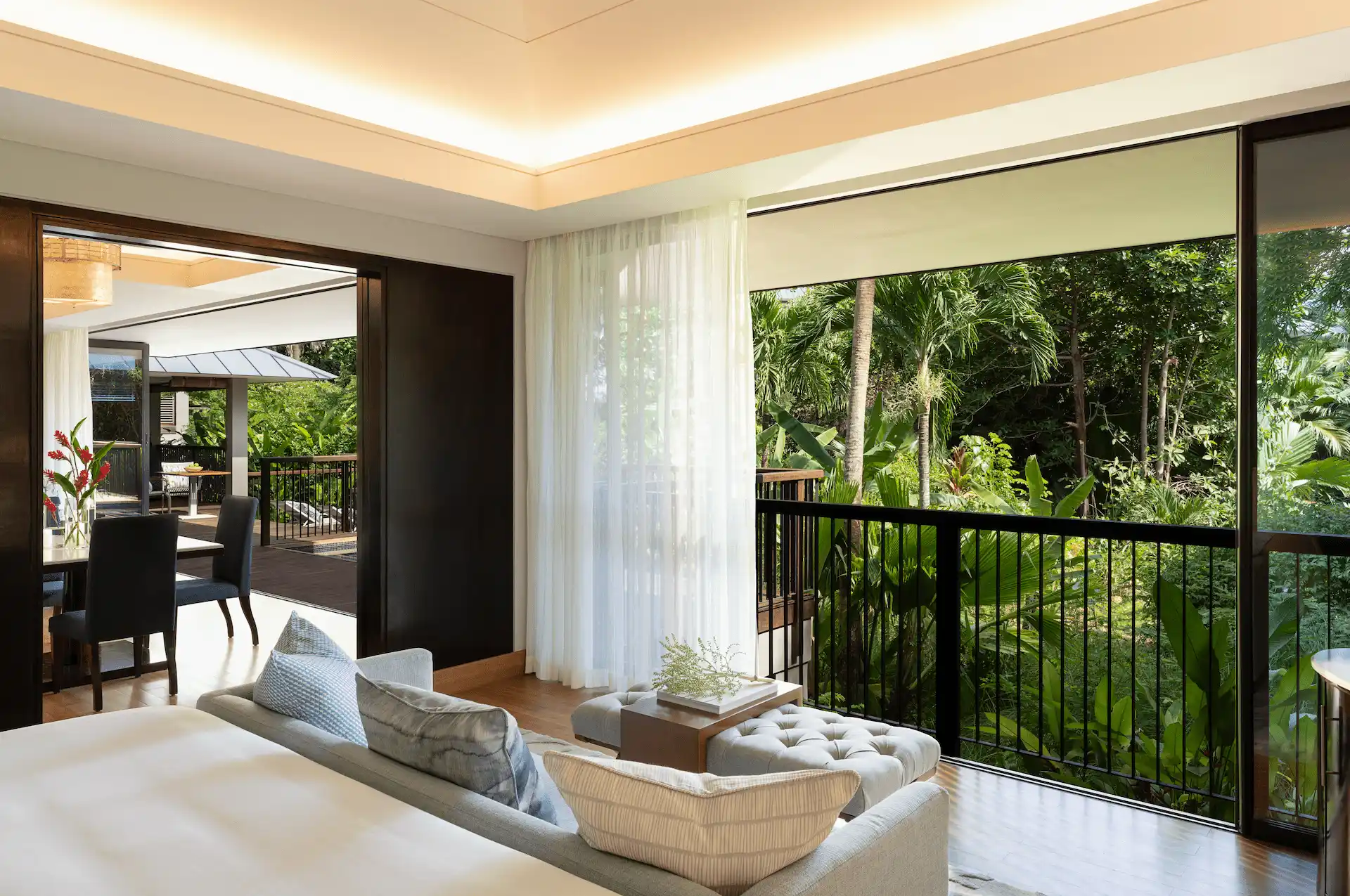 grand hill side pool villa in seychelles with panoramic view of private pool