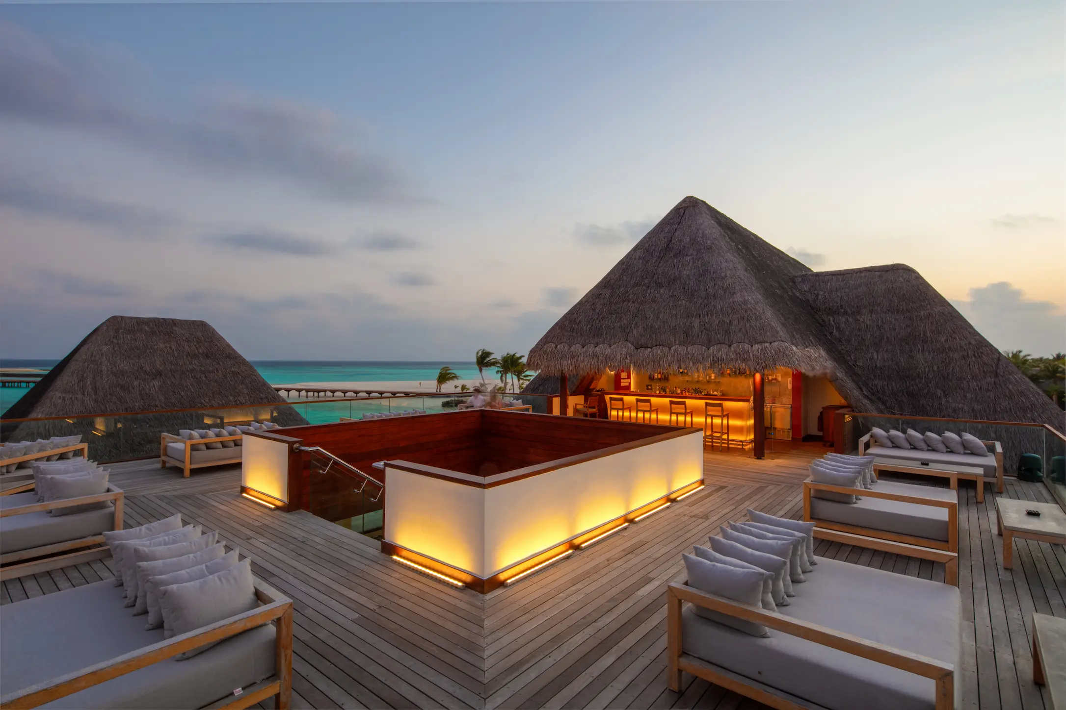 heritance aarah maldives sky bar featuring an elevated tropical setting with elegant island ambience
