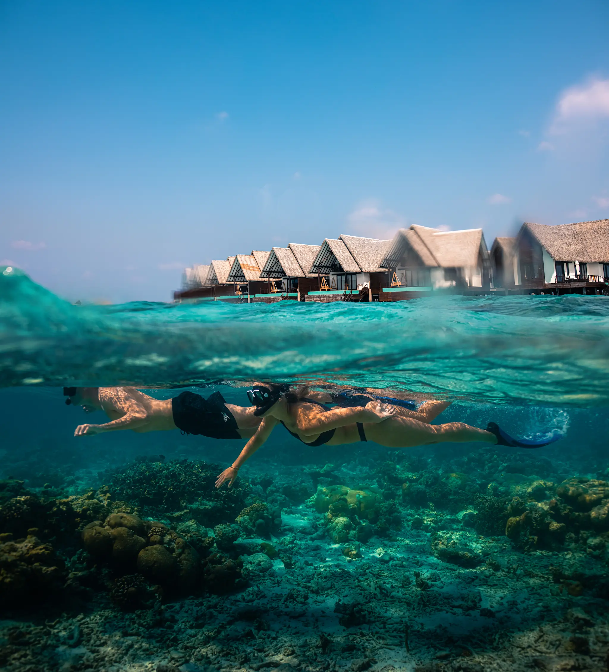 heritance aarah maldives snorkeling showcasing a vibrant underwater experience with colourful marine life in crystal clear lagoon waters
