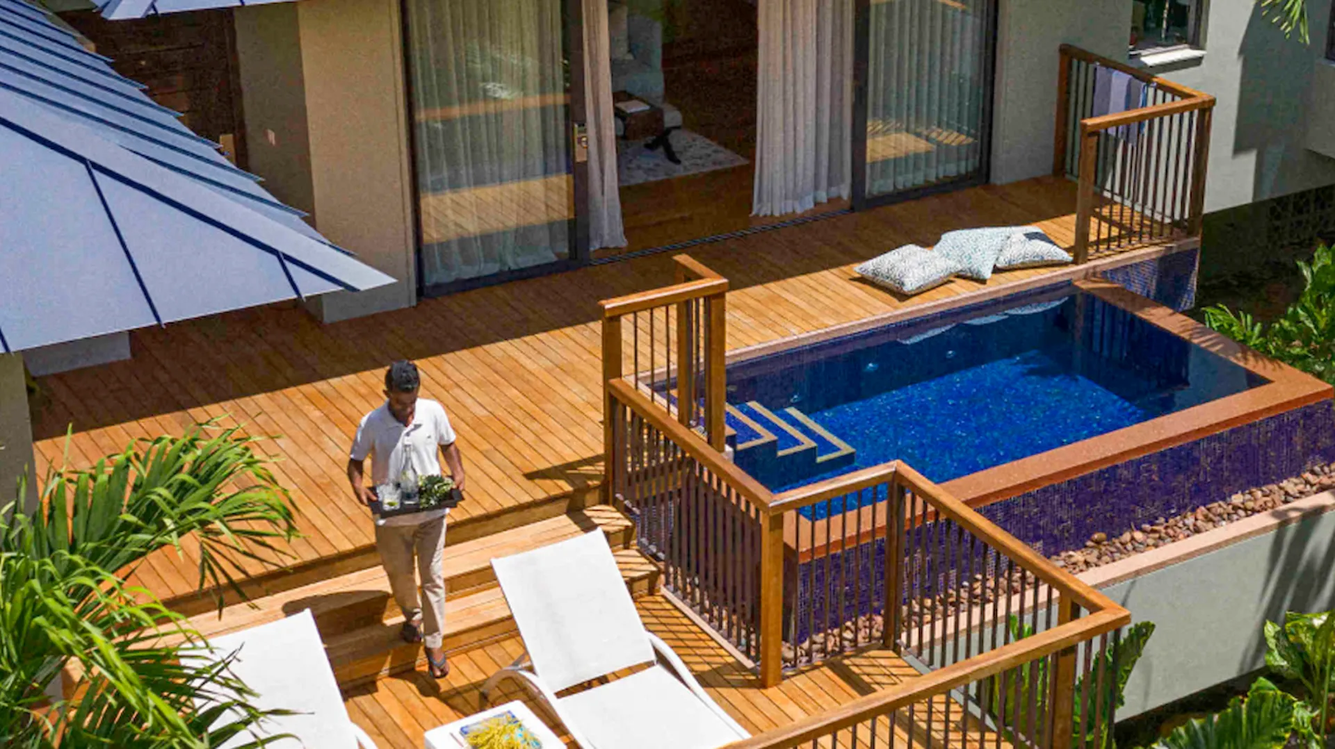 hill side pool villa in seychelles with private pool