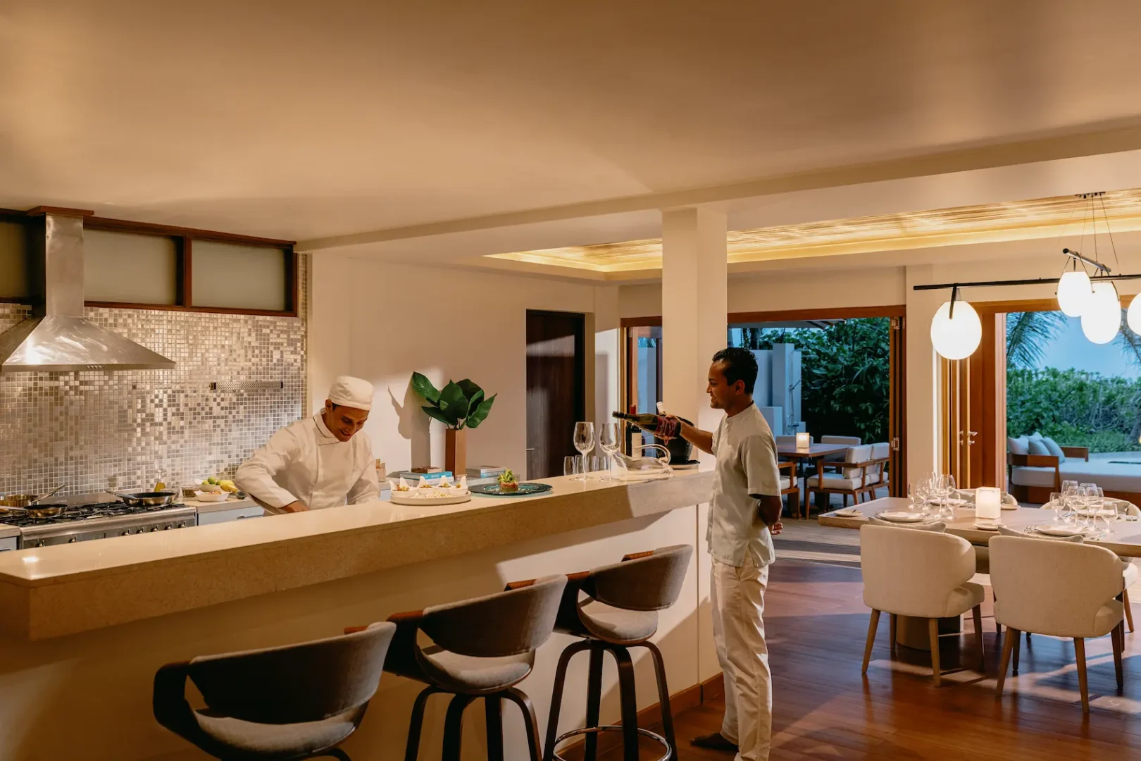 huvafen fushi maldives two bedroom beach house with pool service featuring an elegant private service area