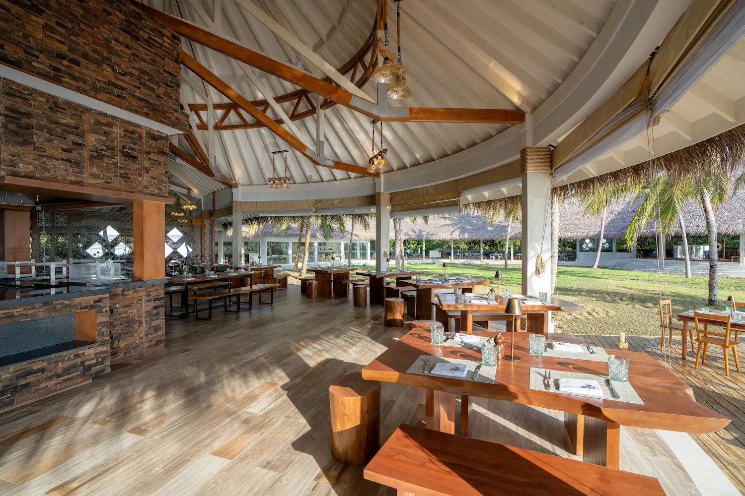 ifuru island maldives palm grill interior with elegant contemporary design and a serene luxury island dining atmosphere
