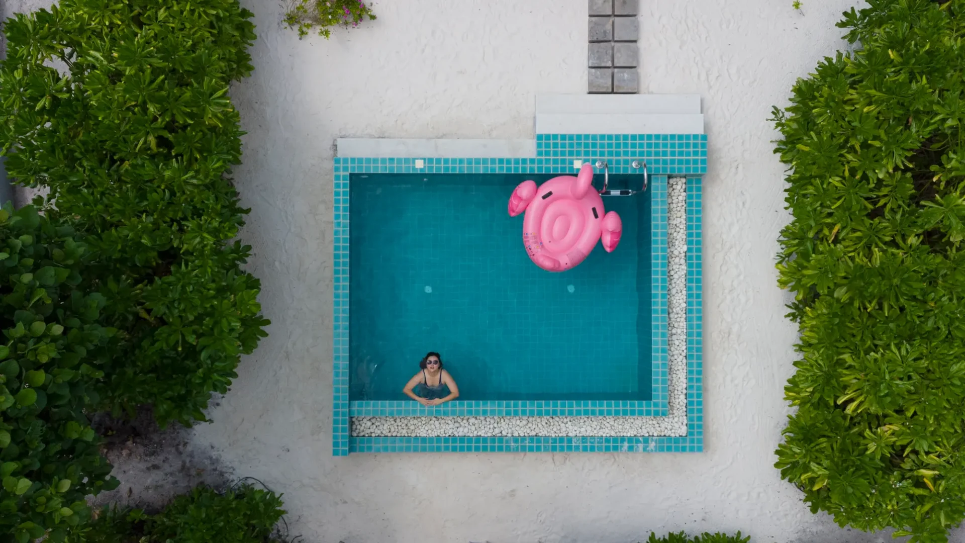 ifuru island maldives sunset beach villa with pool aerial view showcasing serene island luxury and elegant contemporary beachfront design