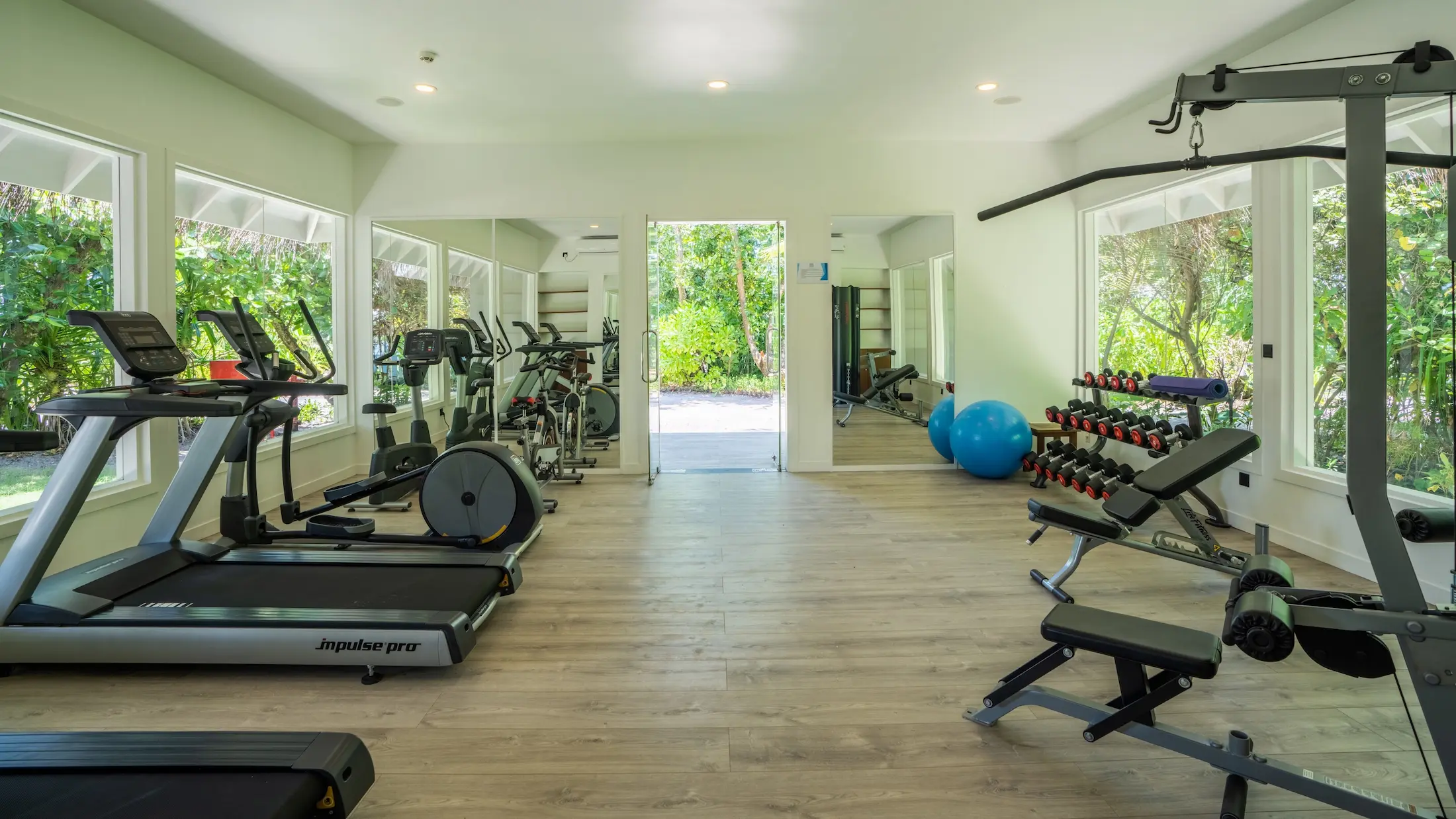 ifuru islands maldives fitness center modern gym facilities with ocean island setting